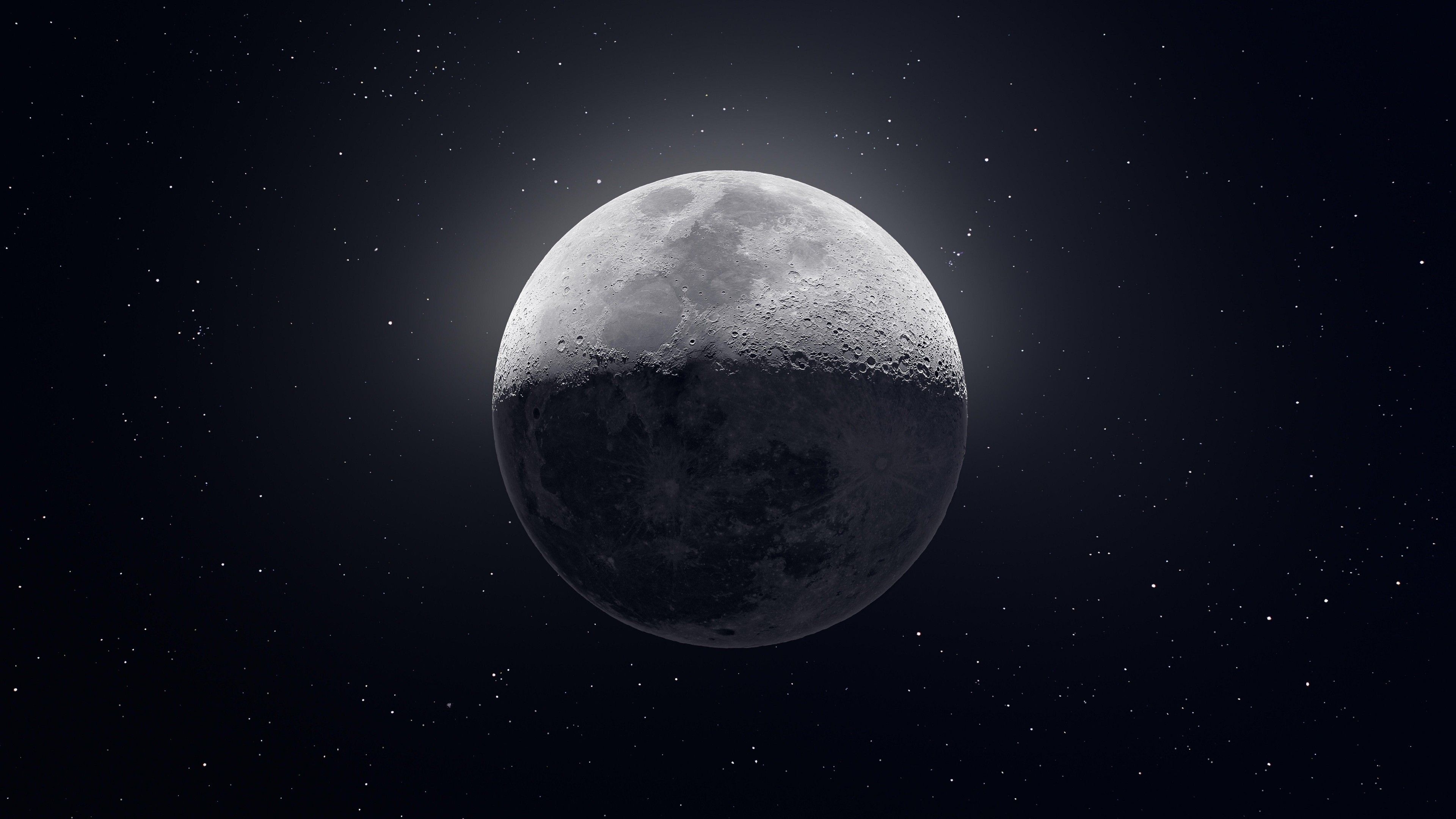 3840x2160 Moon 4K Wallpaper HD resolution size. You can free download moon picture digital ar. HD wallpaper 4k, iPhone wallpaper image, Desktop wallpaper macbook, Desktop