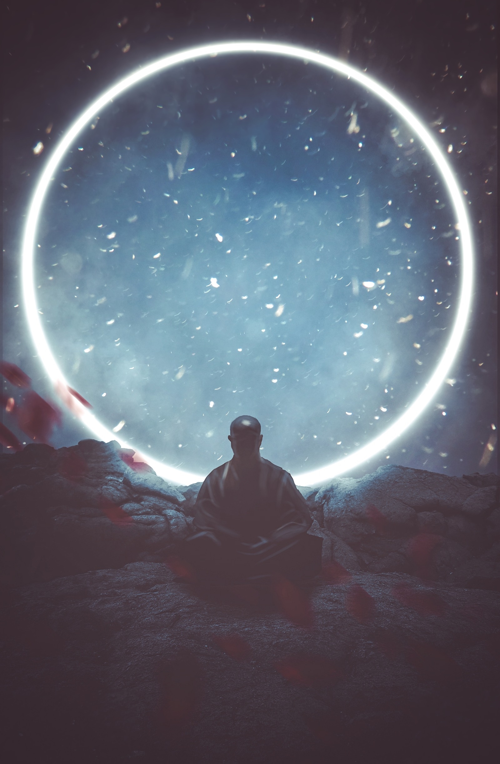 1600x2450 Mobile wallpaper: Meditation, Buddha, Glow, Circle, Buddhism, Art, 59435 download the picture for free, Phone