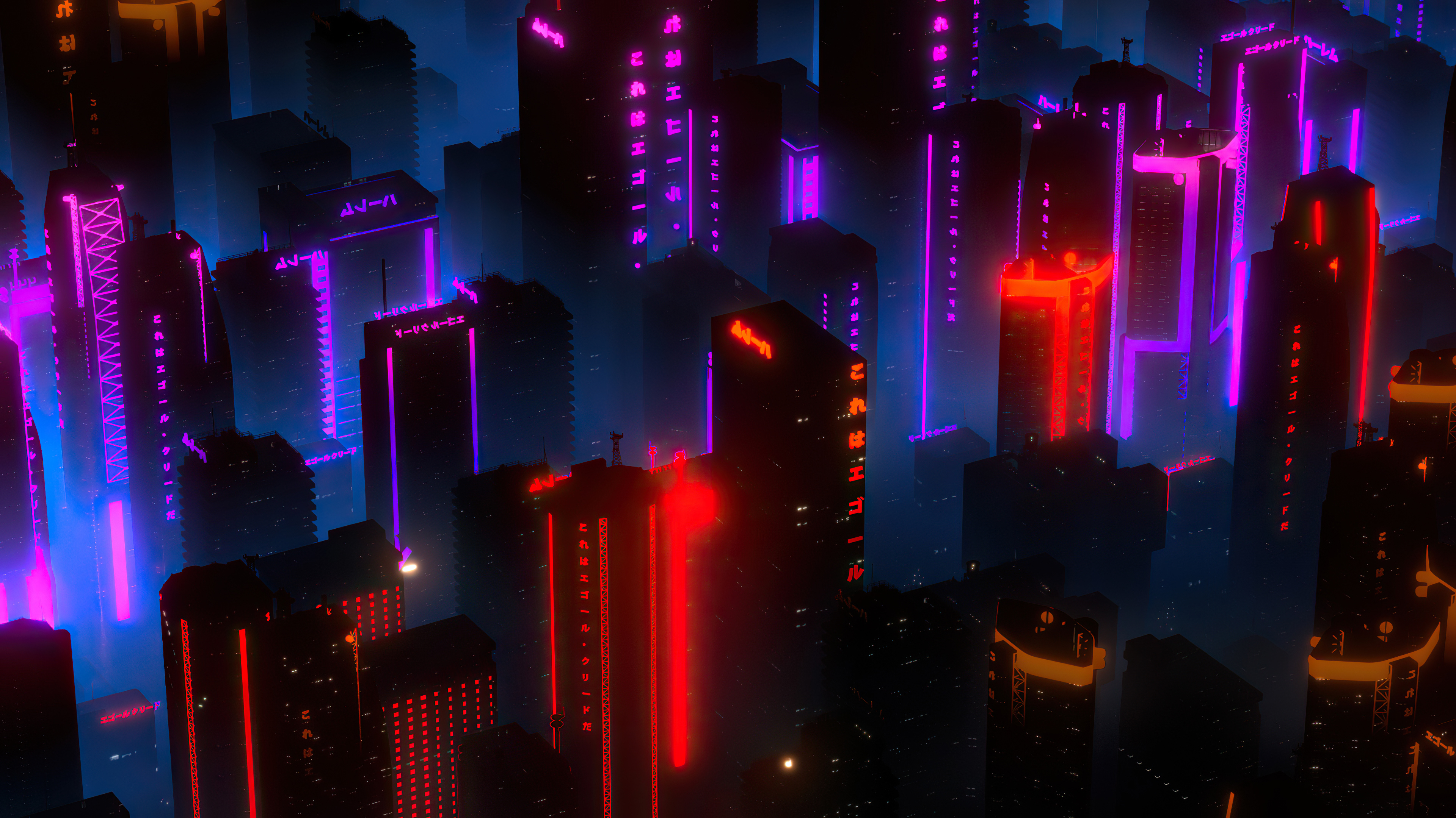 3840x2160 Neon City Buildings 4k, HD Artist, 4k Wallpaper, Image, Background, Photo and Picture, Desktop