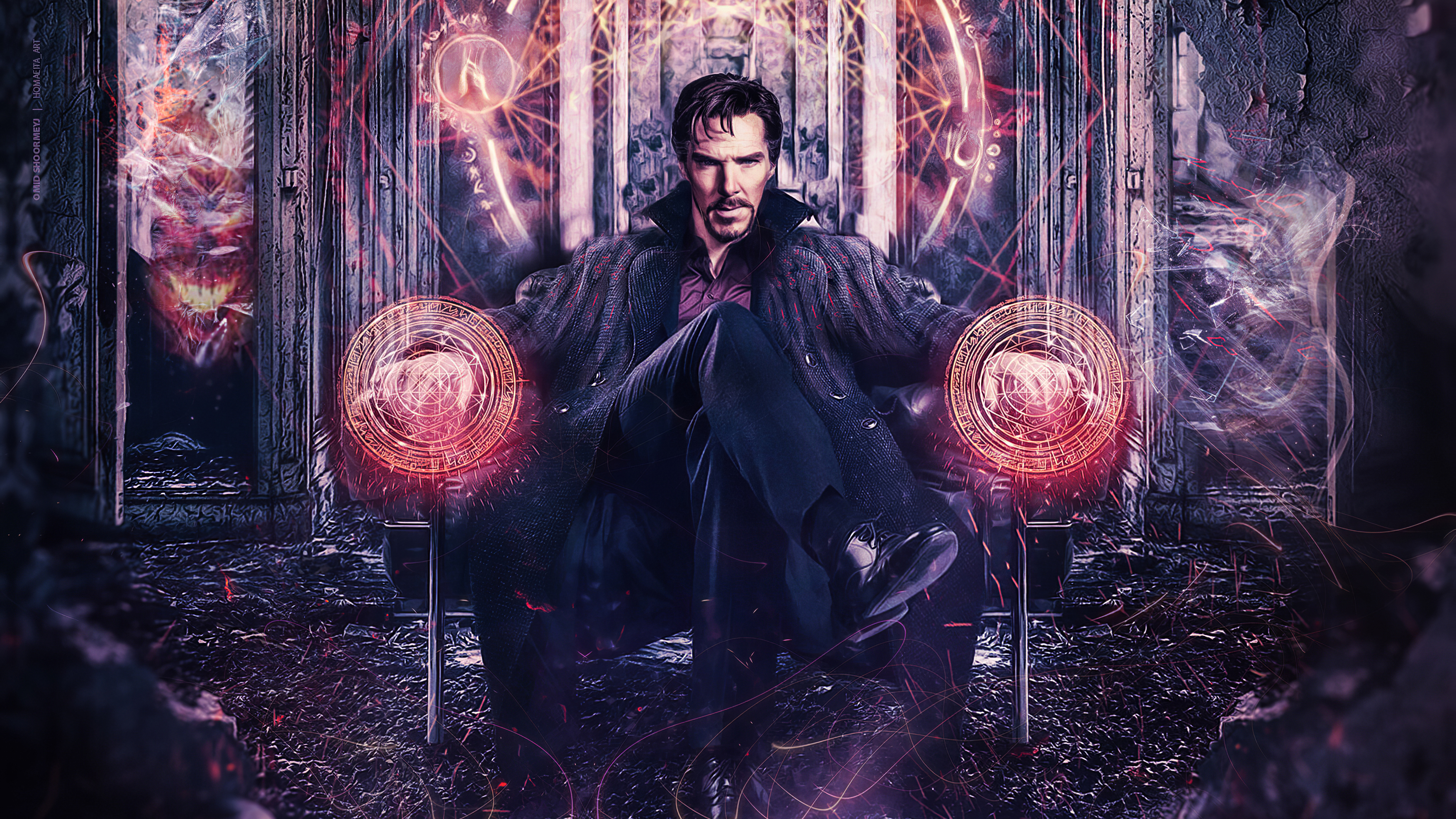 3510x1980 Doctor Strange Sitting On Chair, HD Superheroes, 4k Wallpaper, Image, Background, Photo and Picture, Desktop