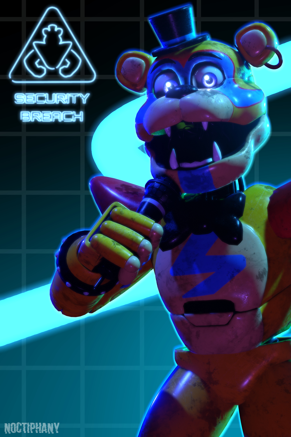 1000x1500 SFM FNAF Security Breach Glamrock Freddy Poster by ClamityArts. Fnaf, Fnaf funny, Anime fnaf, Phone