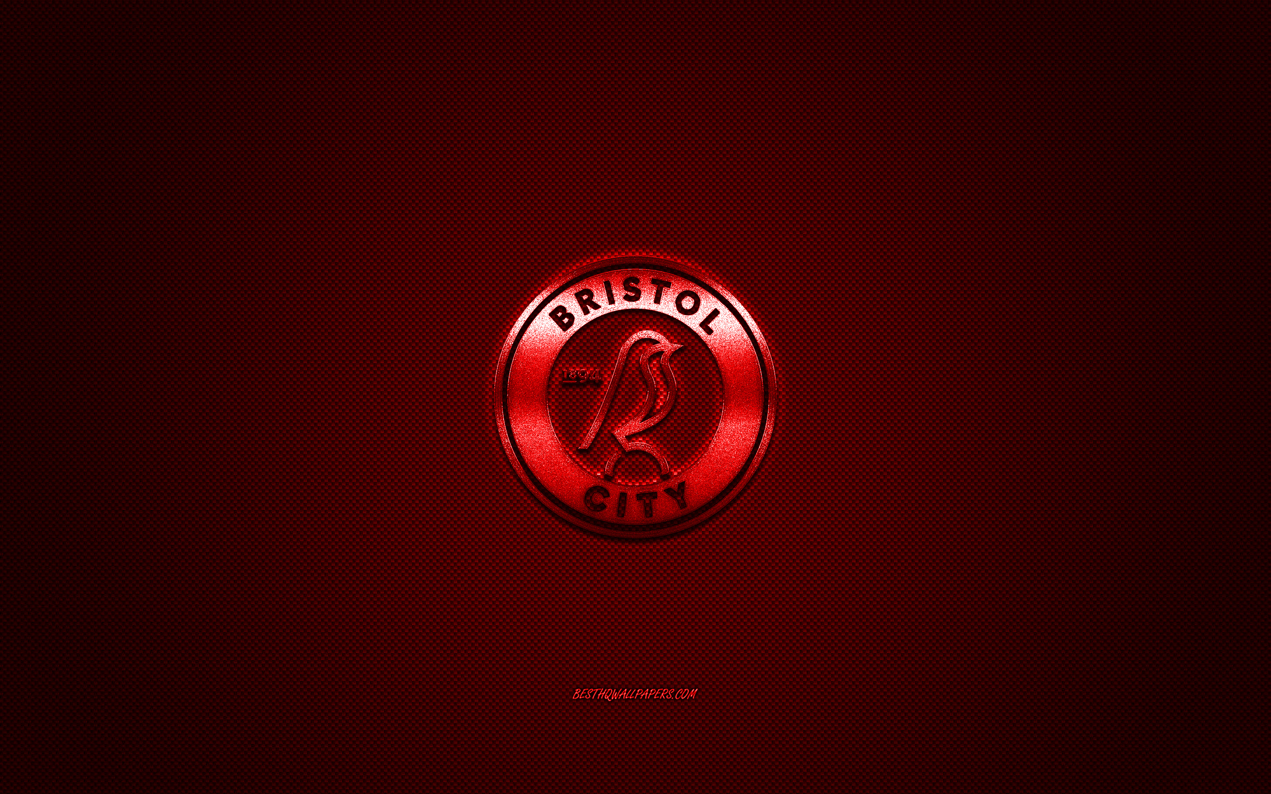 2560x1600 Download wallpaper Bristol City FC, English football club, EFL Championship, red logo, red carbon fiber background, football, Bristol, England, Bristol City FC logo for desktop with resolution. High Quality HD picture, Desktop