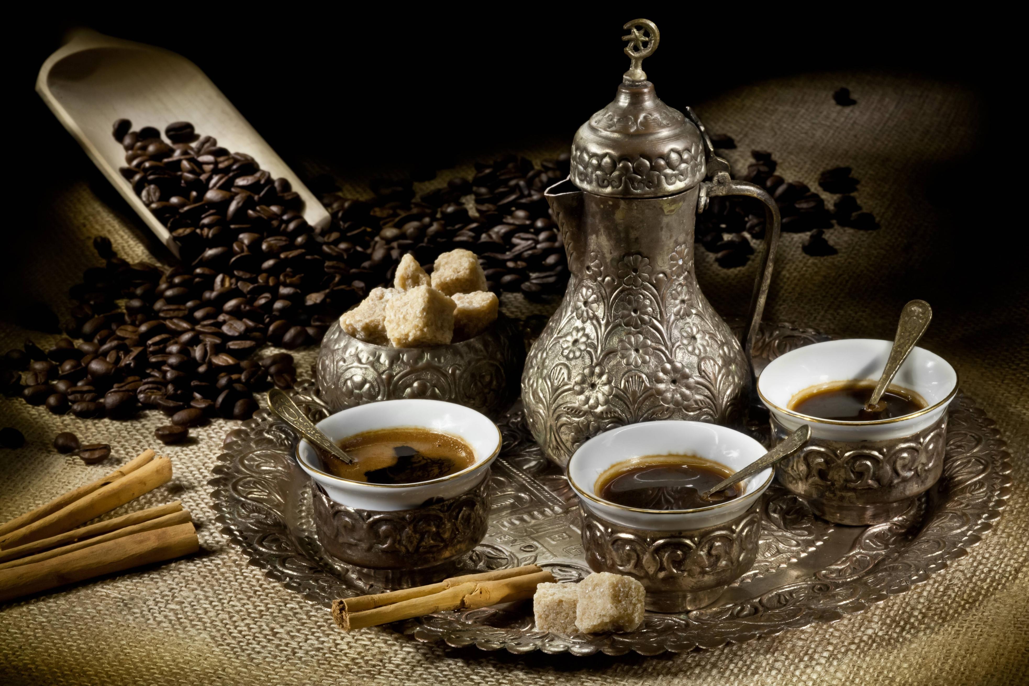 3940x2630 Download wallpaper coffee, teapot, cup, grain free desktop, Desktop