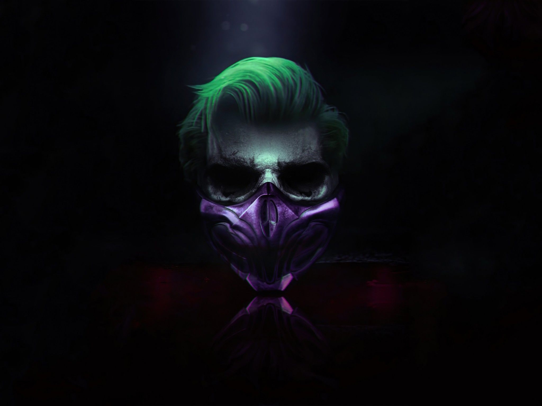 2050x1540 Joker 4K Wallpaper, Mask, Cyberpunk, Dark background, Graphics CGI, Desktop