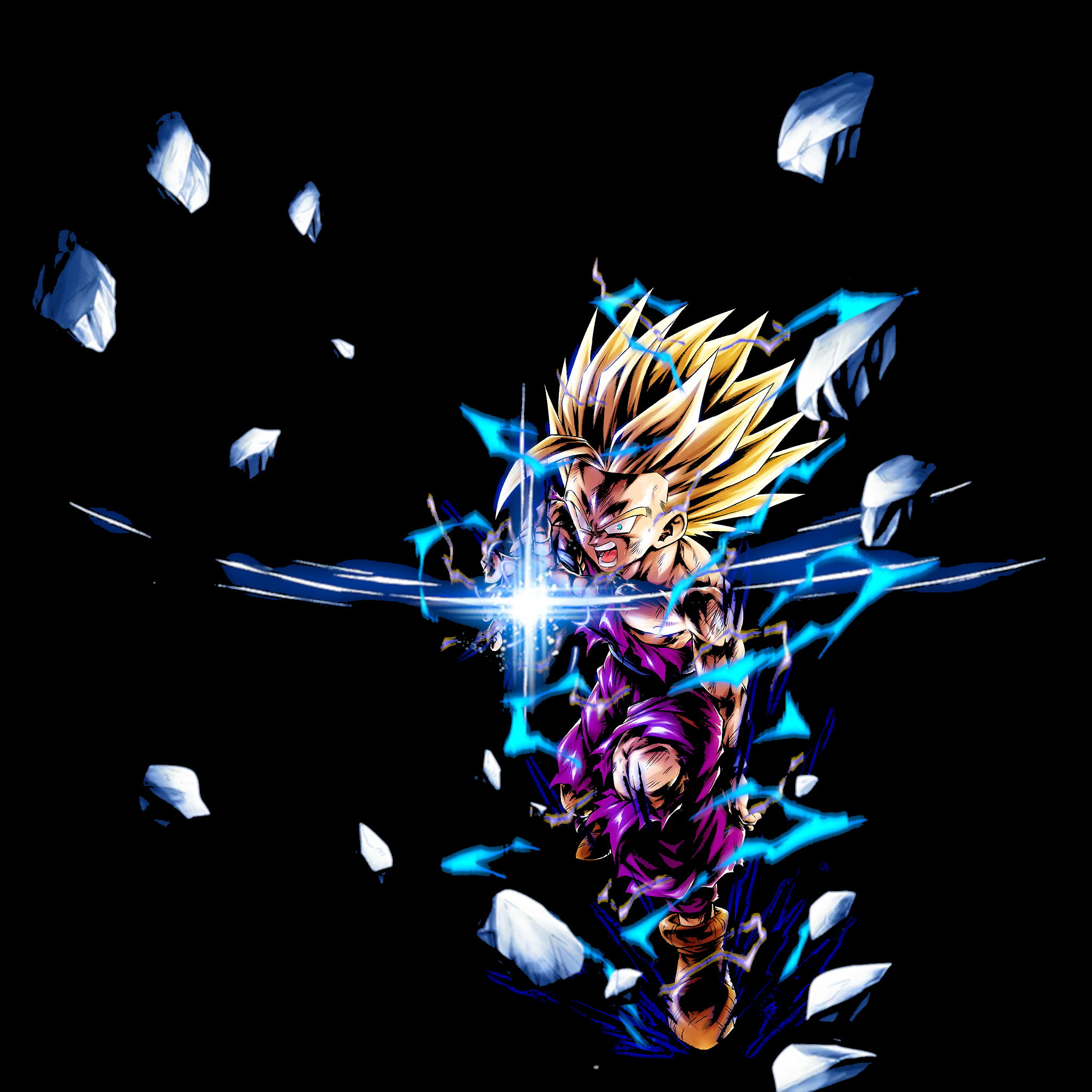 2050x2050 Gohan Super Saiyan 2 (Youth) 82.89% True black Amoled Wallpaper, Phone