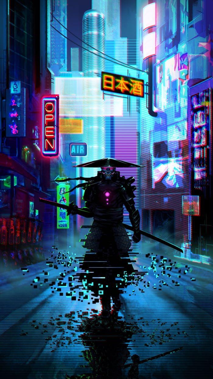 700x1250 Wallpaper. Arte cyberpunk, Arte futurista, Arte ninja, Phone