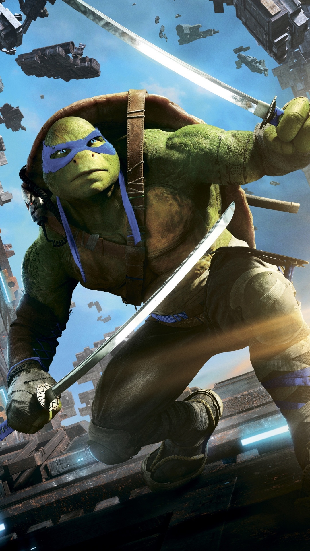 1080x1920 Leonardo TMNT Out of the Shadows Wallpaper in jpg format for free download, Phone