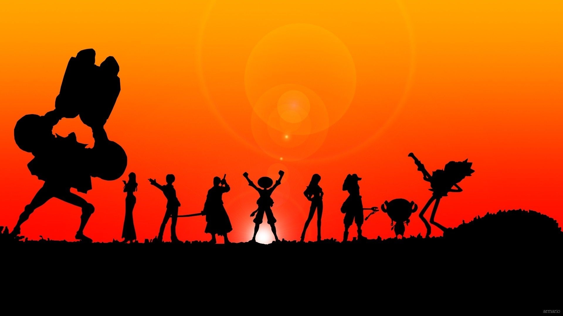 1920x1080 One Piece Anime Sunset Orange wallpaperx1080, Desktop