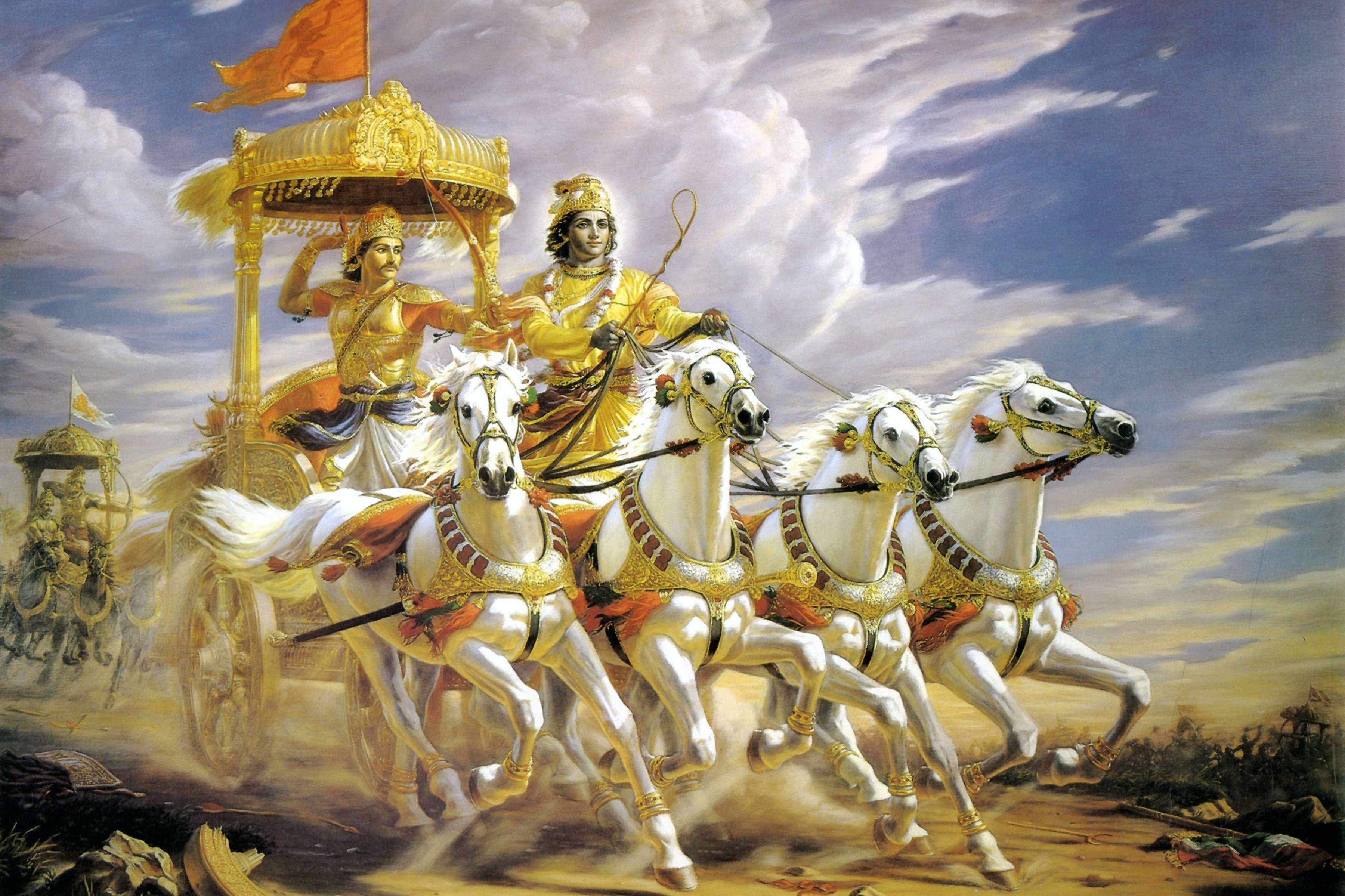 3600x2400 krishna arjuna mahabharat  wallpaper High Quality, Desktop