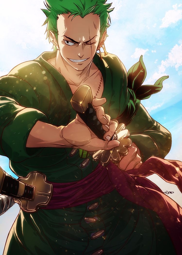 750x1050 Roronoa Zoro fanart, Phone