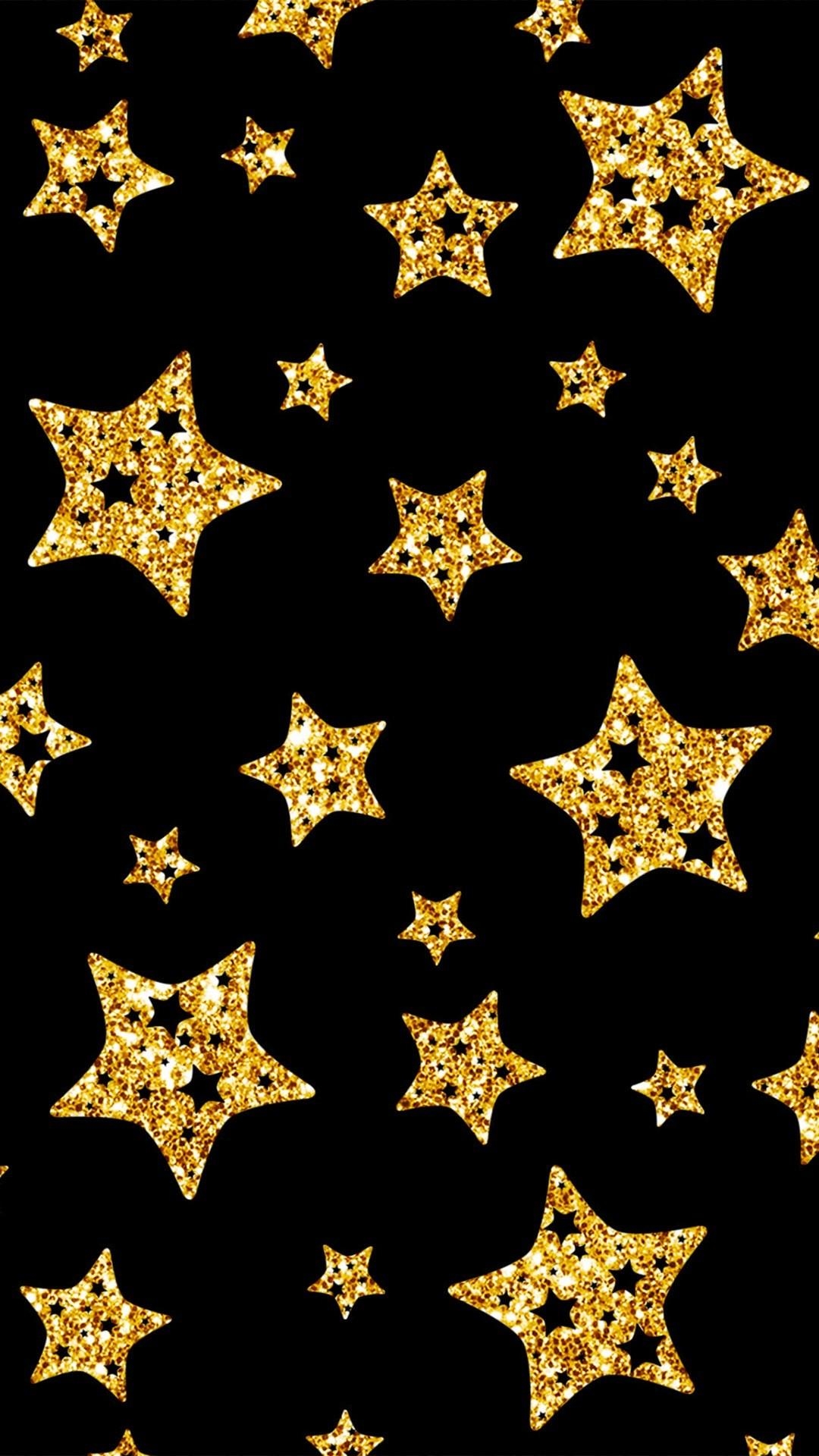 1080x1920 Gold Stars Wallpaper, Phone