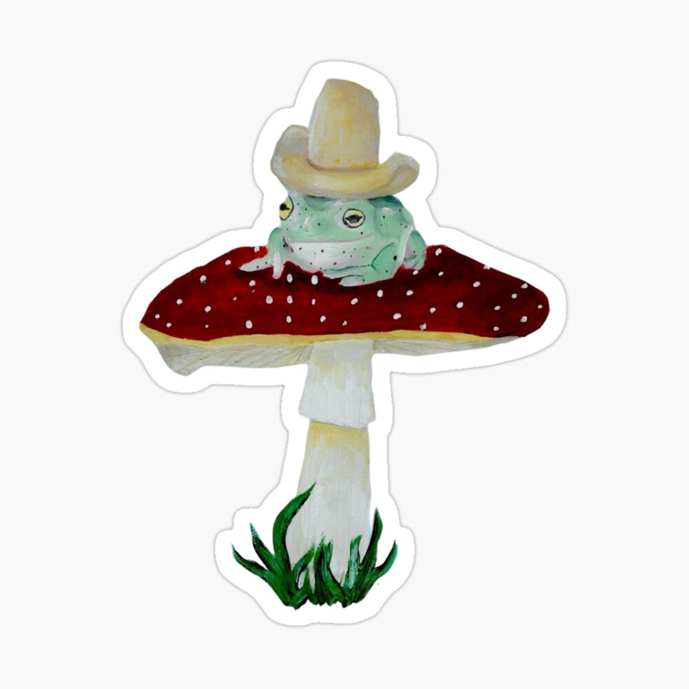 1000x1000 Cowboy Frog on a Mushroom (Transparent Background) Tote Bag, Phone