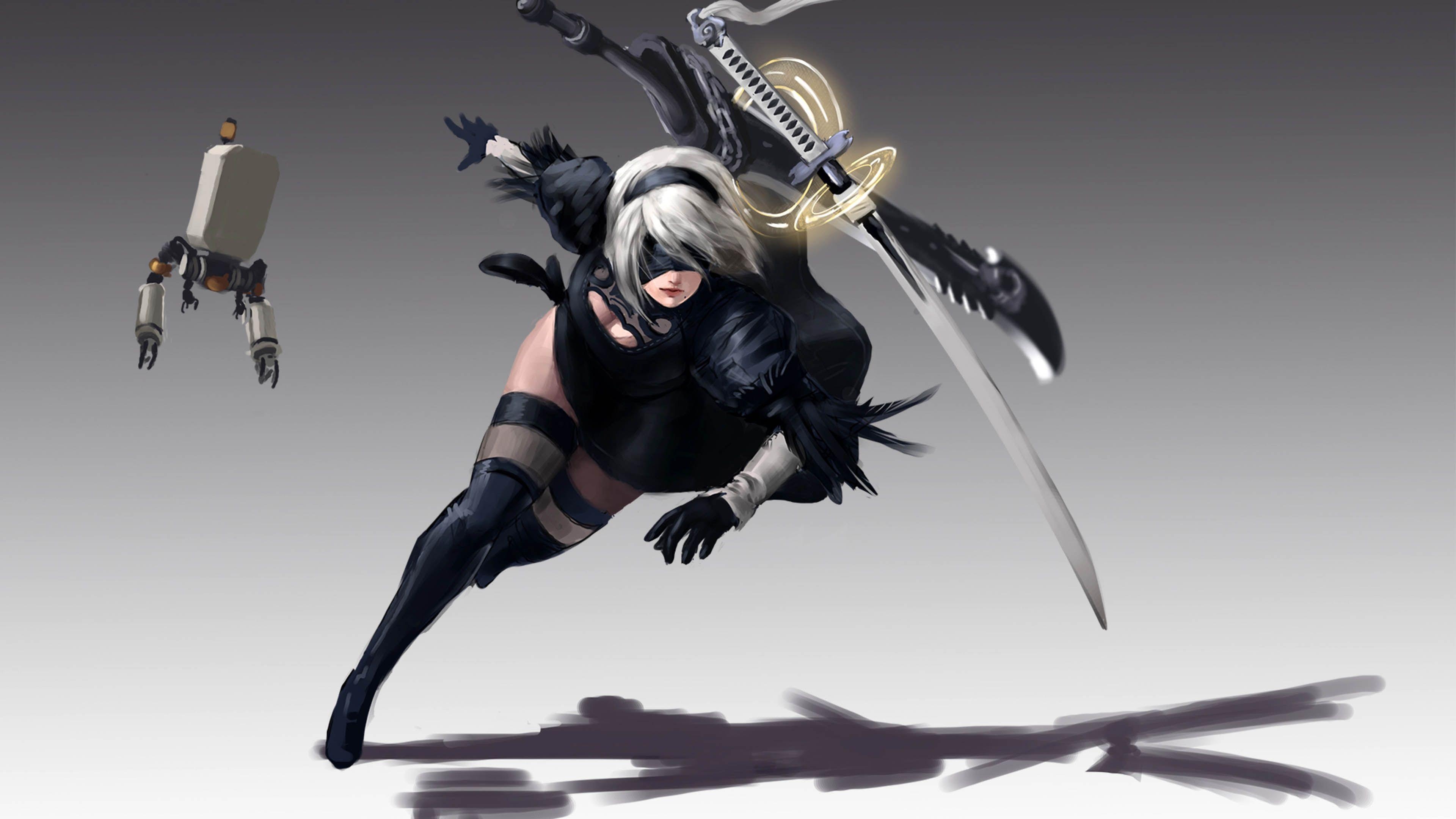 3840x2160 Nier Automata 2B Artwork 16 9 Ultra HD, UHD, Desktop