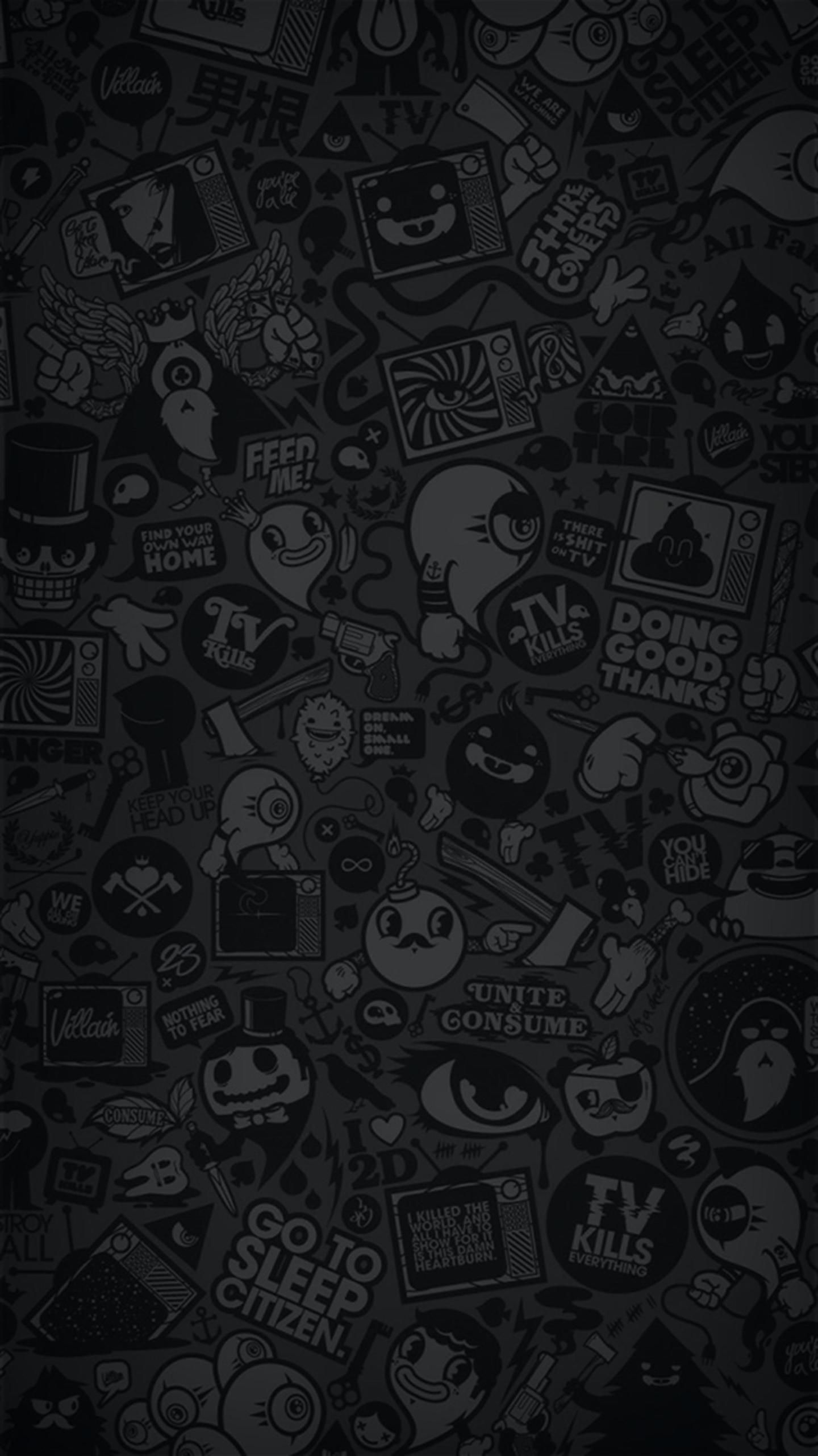 1440x2560 Cartoon Black Wallpaper Free.wallpaperaccess.com, Phone