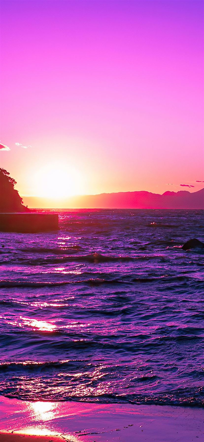 830x1800 beautiful evening purple sunset 4k iPhone 11 Wallpaper Free Download, Phone