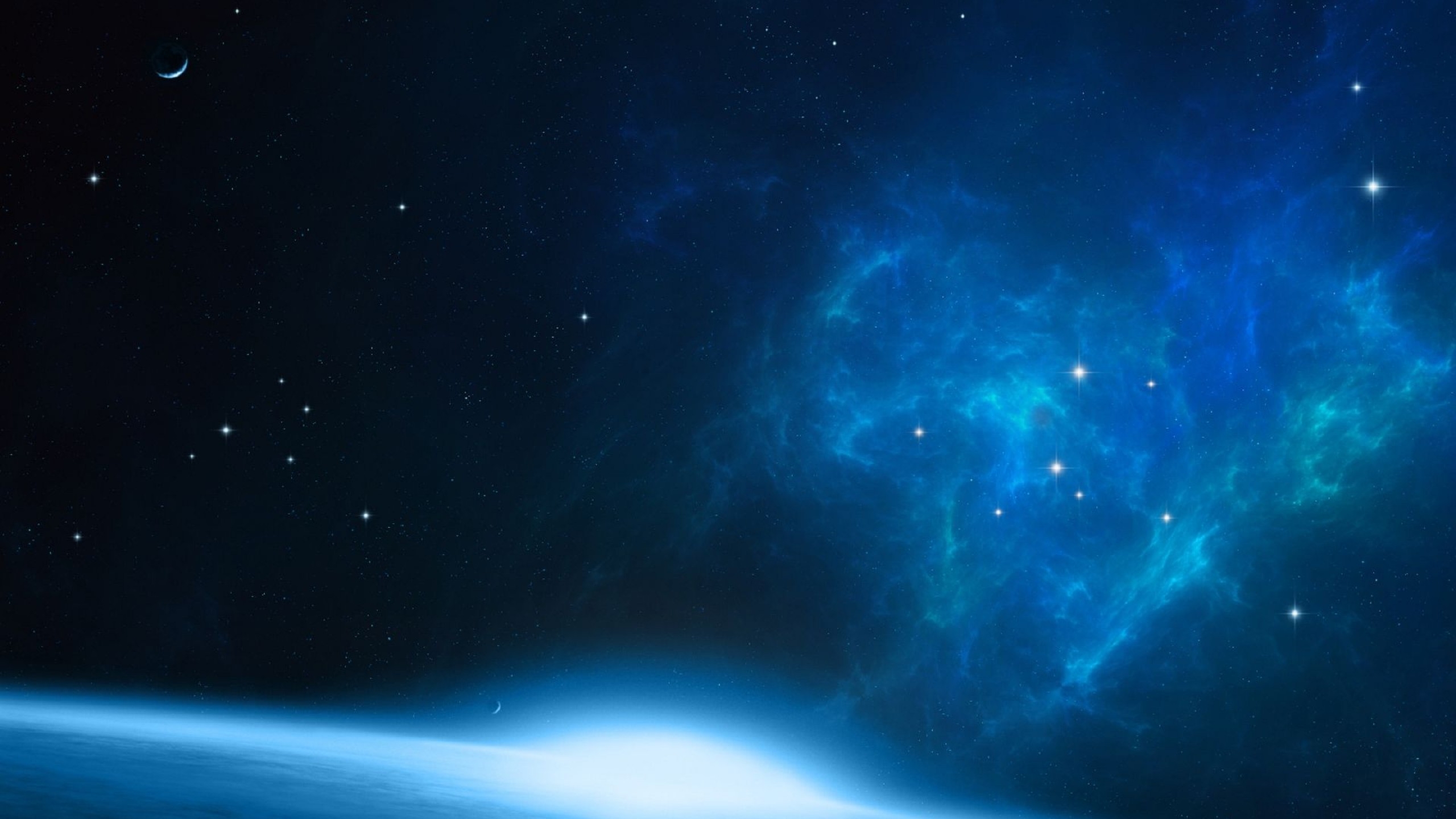 2560x1440 Space nebula, planet, stars desktop PC and Mac wallpaper, Desktop