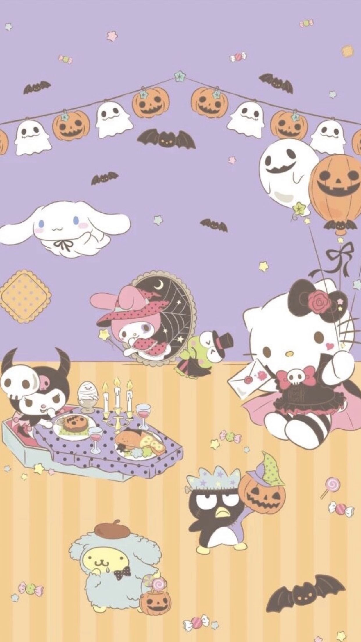 1250x2210 Sanrio Halloween. Hello kitty halloween, Cute cartoon wallpaper, Hello kitty iphone wallpaper, Phone