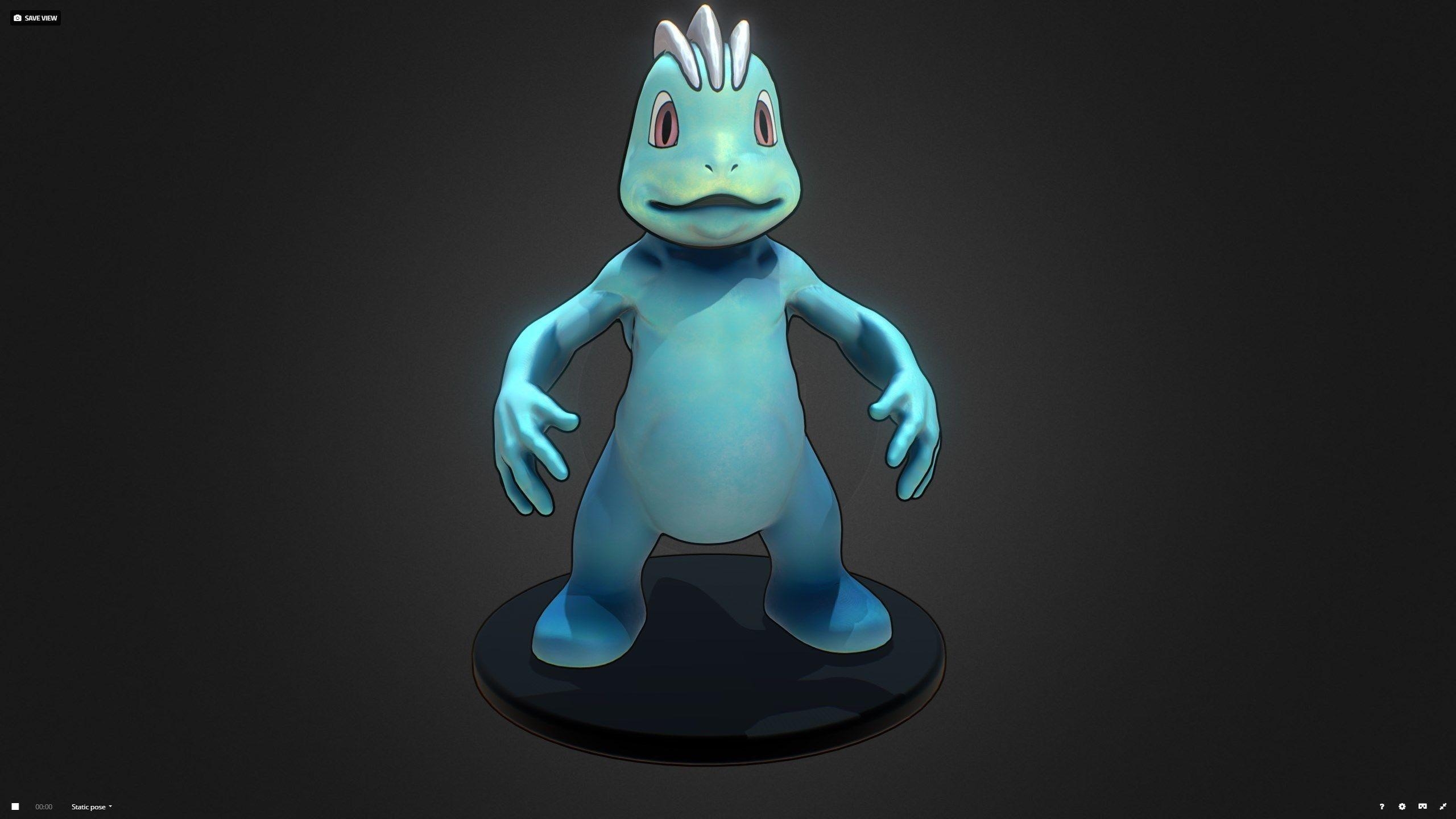 2560x1440 Machop Pokemon 3D asset, Desktop