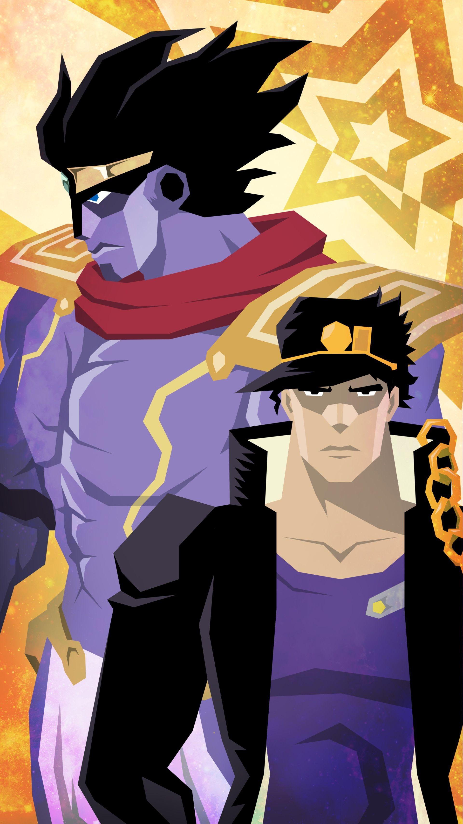 1920x3420 Jotaro Kujo & Star Platinum Polygon Wallpaper, Phone