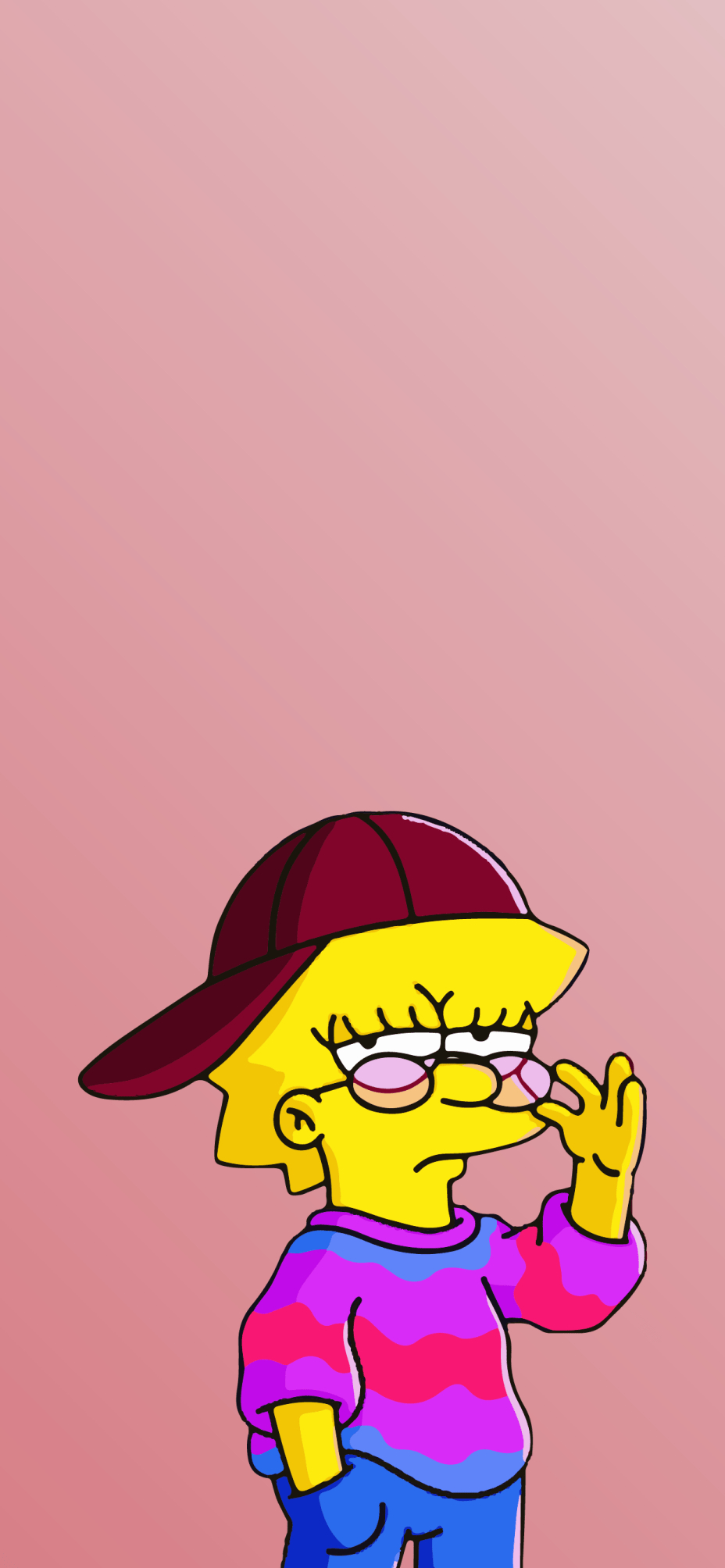 930x2010 Lisa Simpson Pink Phone Wallpaper For Tech, Phone