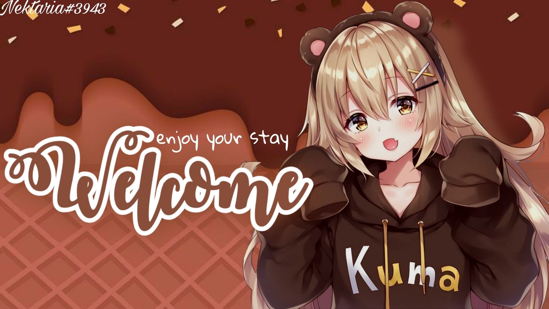 1920x1080 brown anime welcome banner (f2u don't remove credits). Welcome banner, Anime, Cat girl, Desktop