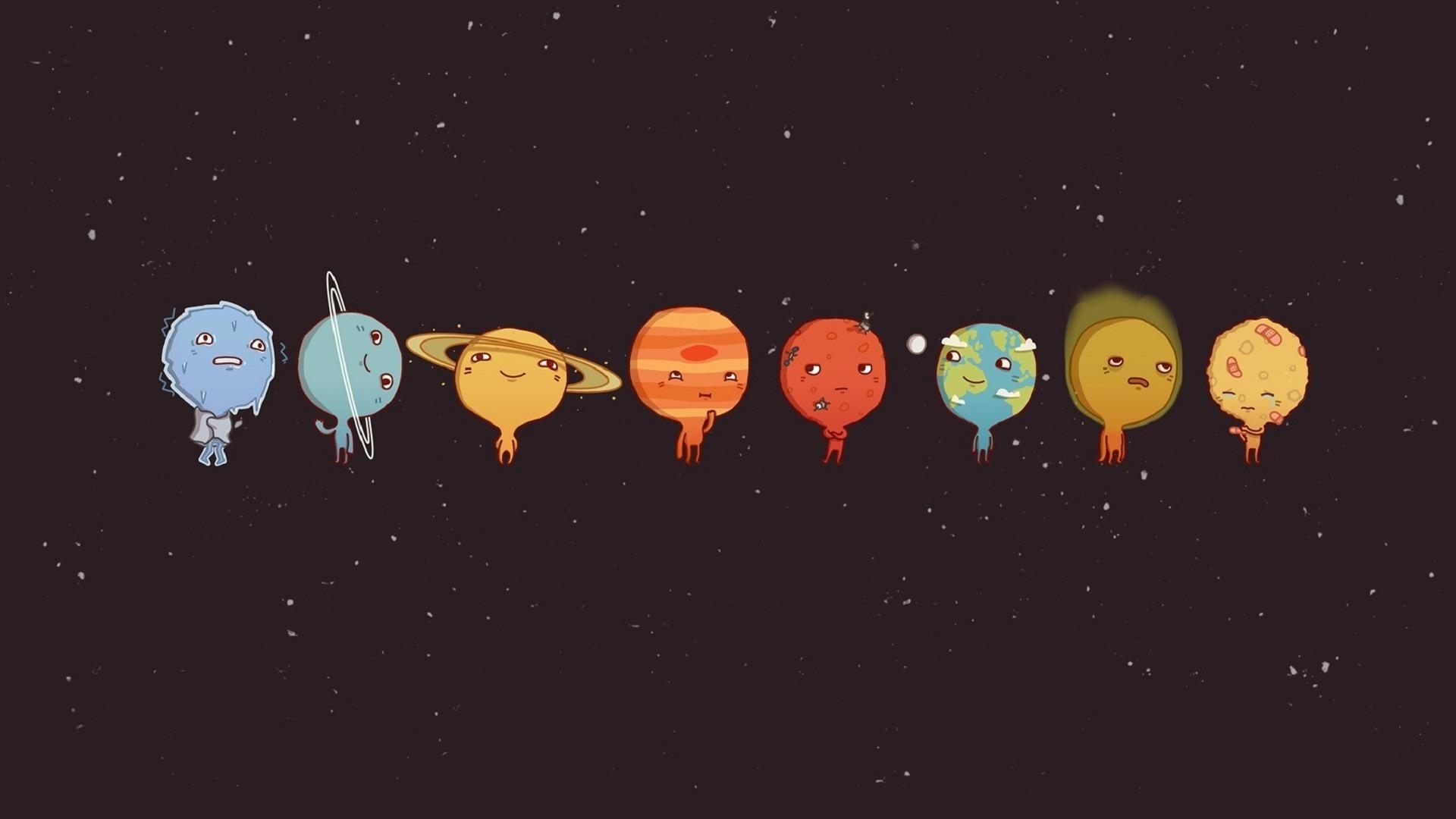 1920x1080 space, Sun, Pluto, Venus, Mercury, Earth, Mars, Moon, Solar System, Desktop