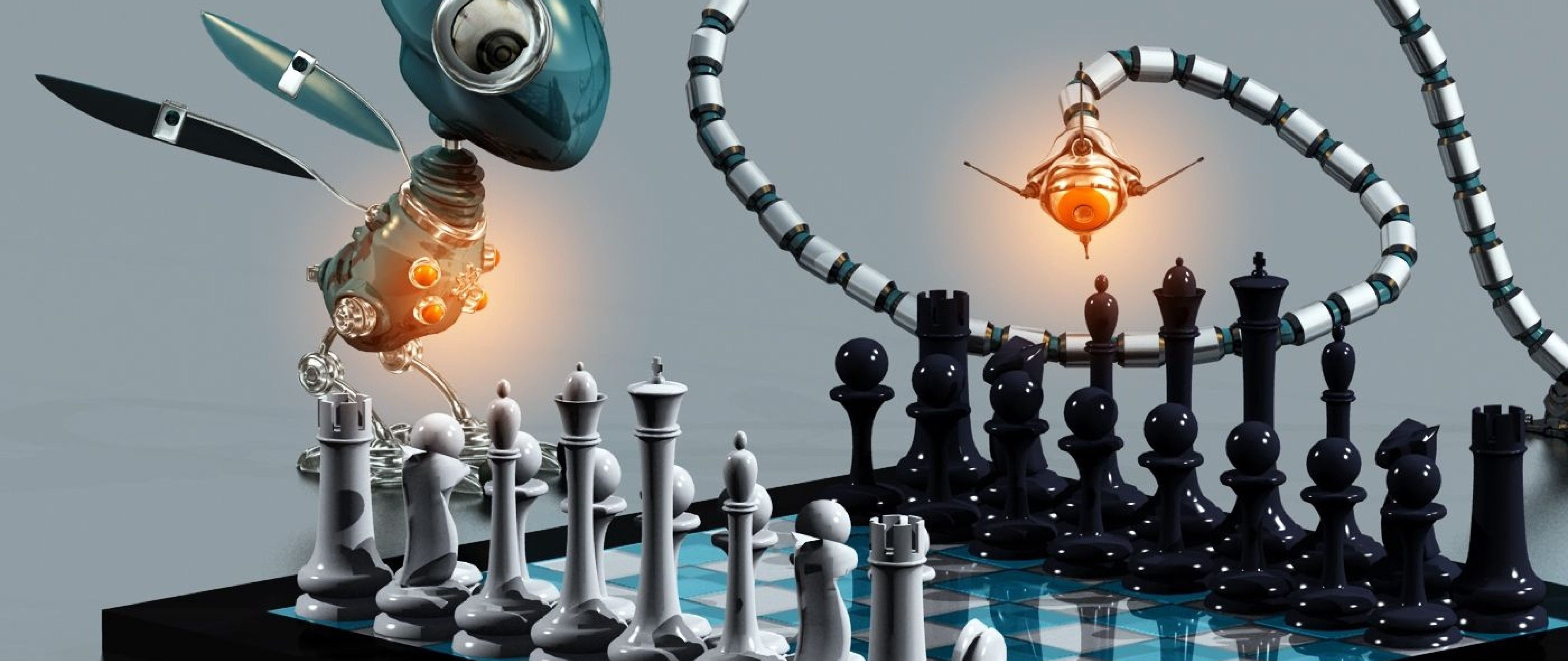 5120x2160 Robots playing chess HD Wallpaper 4K Ultra HD Wide TV, Dual Screen