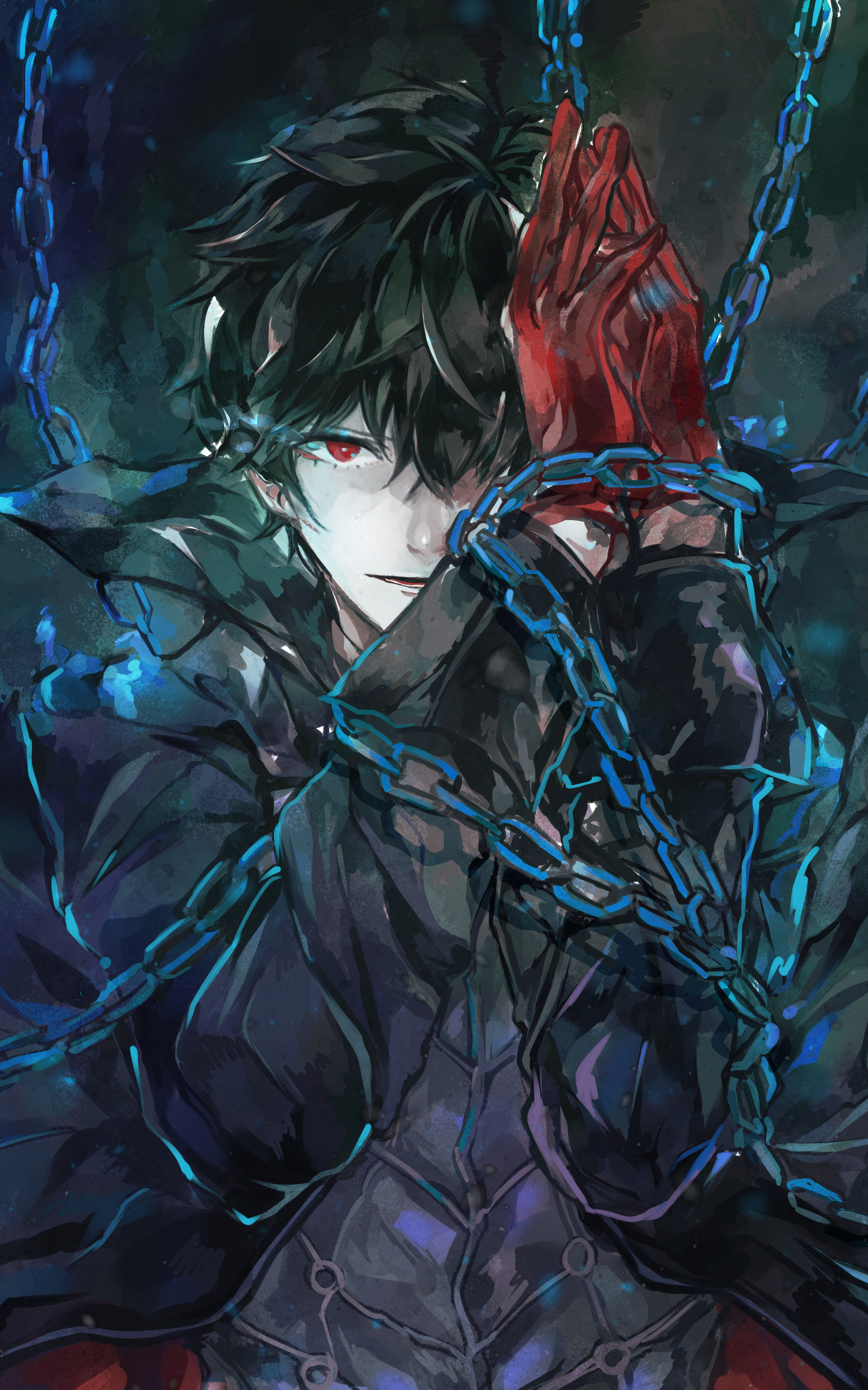 1600x2560 Download  Kurusu Akira, Persona Joker, Anime Games, Chains, Protagonist Wallpaper for Google Nexus 10, Phone