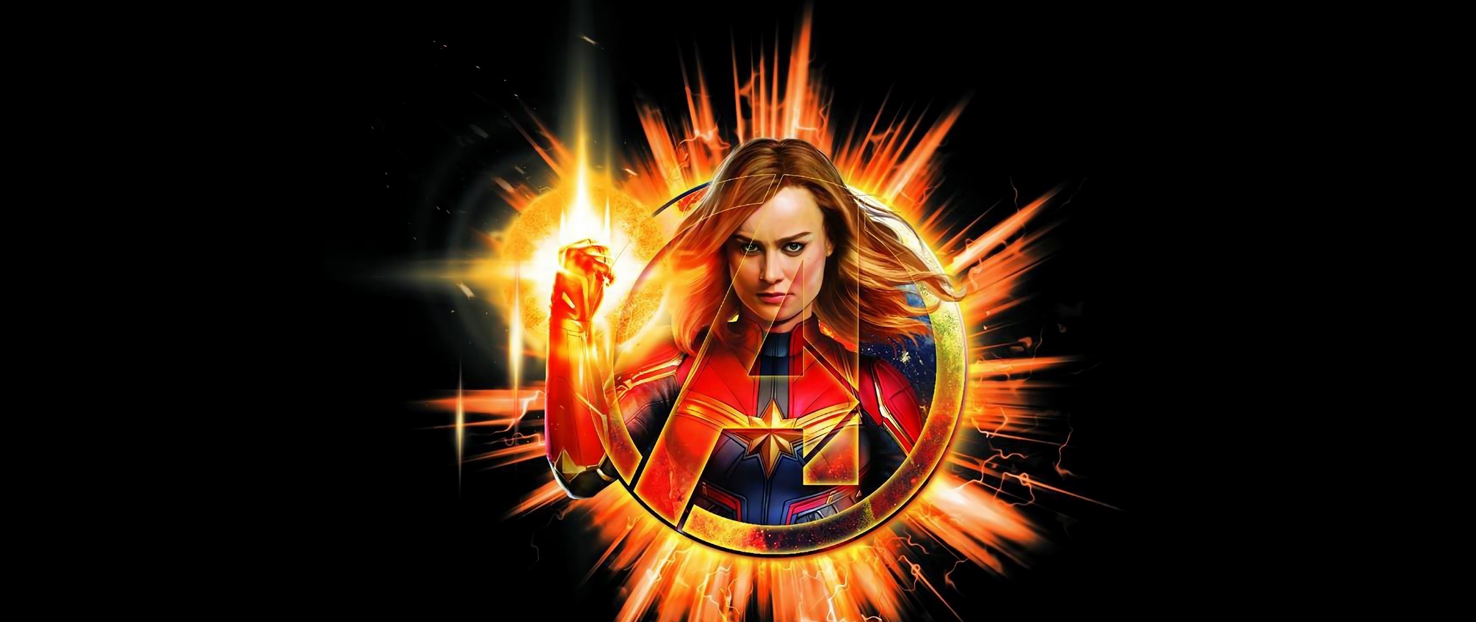 5120x2160 Avengers: Endgame Captain Marvel 4K Wallpaper, Dual Screen