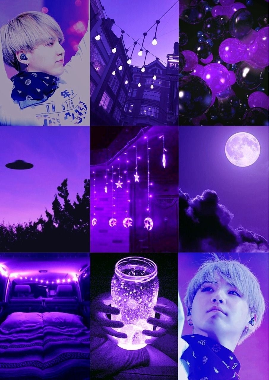 910x1280 Light Purple Aesthetic Collage Wallpaper, Phone