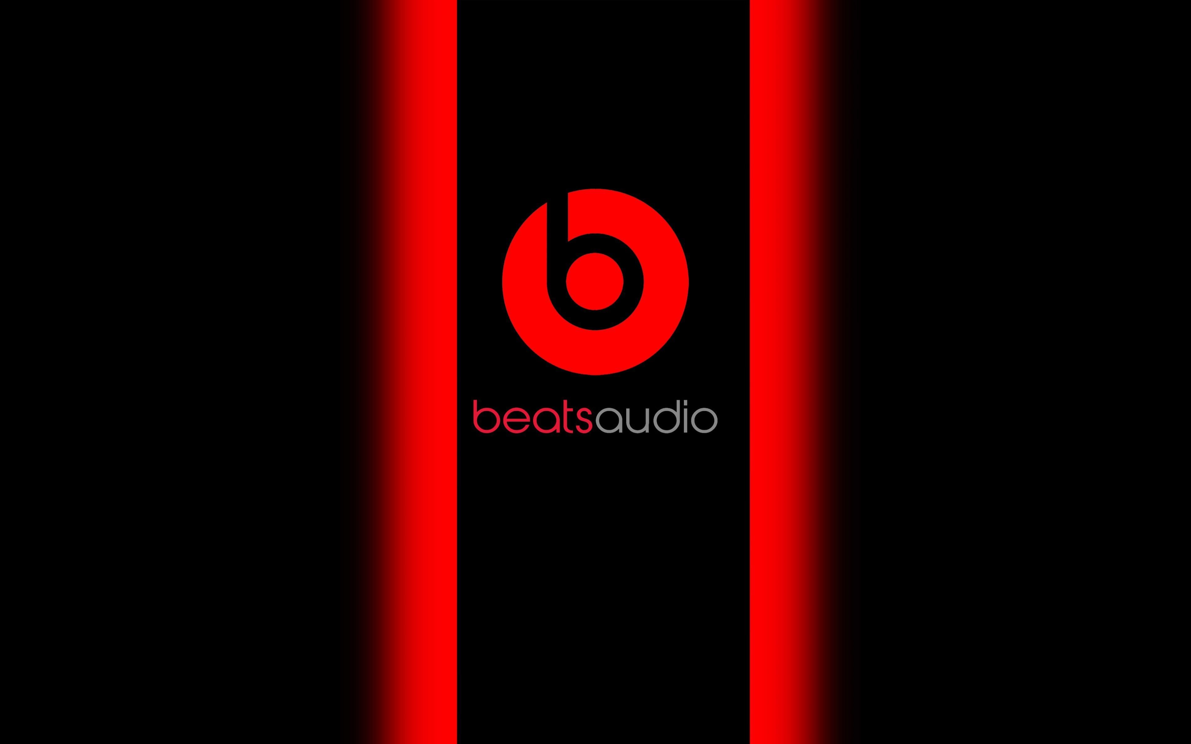 3840x2400 HD Background Beats Audio Logo Red Black Symbol Wallpaper, Desktop