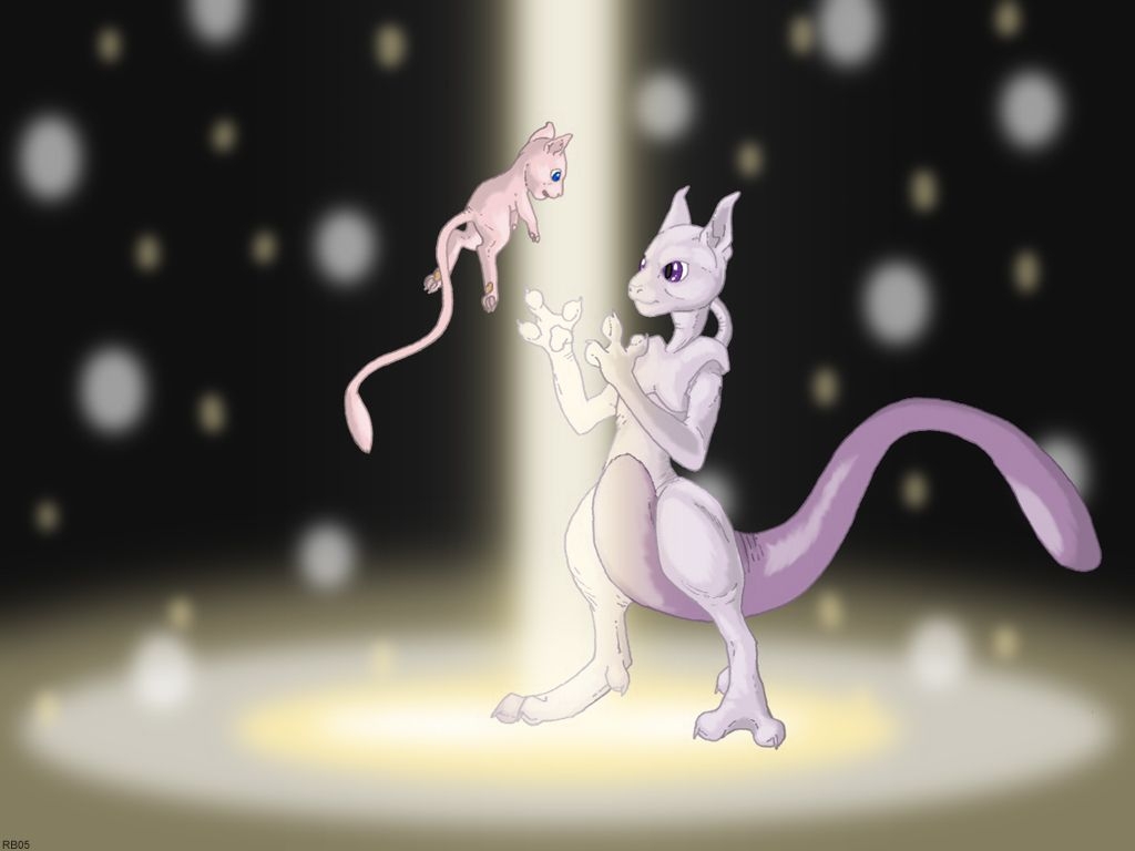 1030x770 Free download Mew and Mewtwo by RacieB [] for your Desktop, Desktop