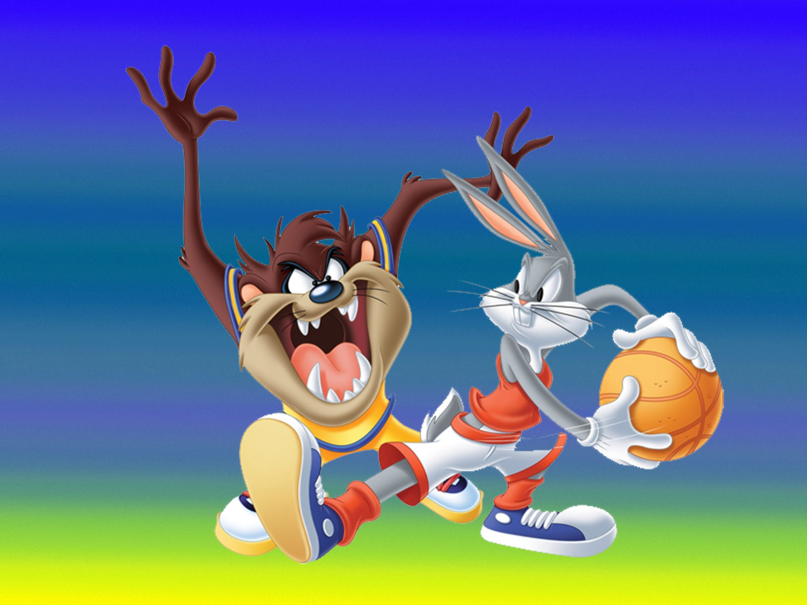 1600x1200 Bugs Bunny And Tasmanian Devi Basketball Player Looney Tunes Desktop Wallpaper Background Free Download 3840x2400, Wallpaper13.com, Desktop