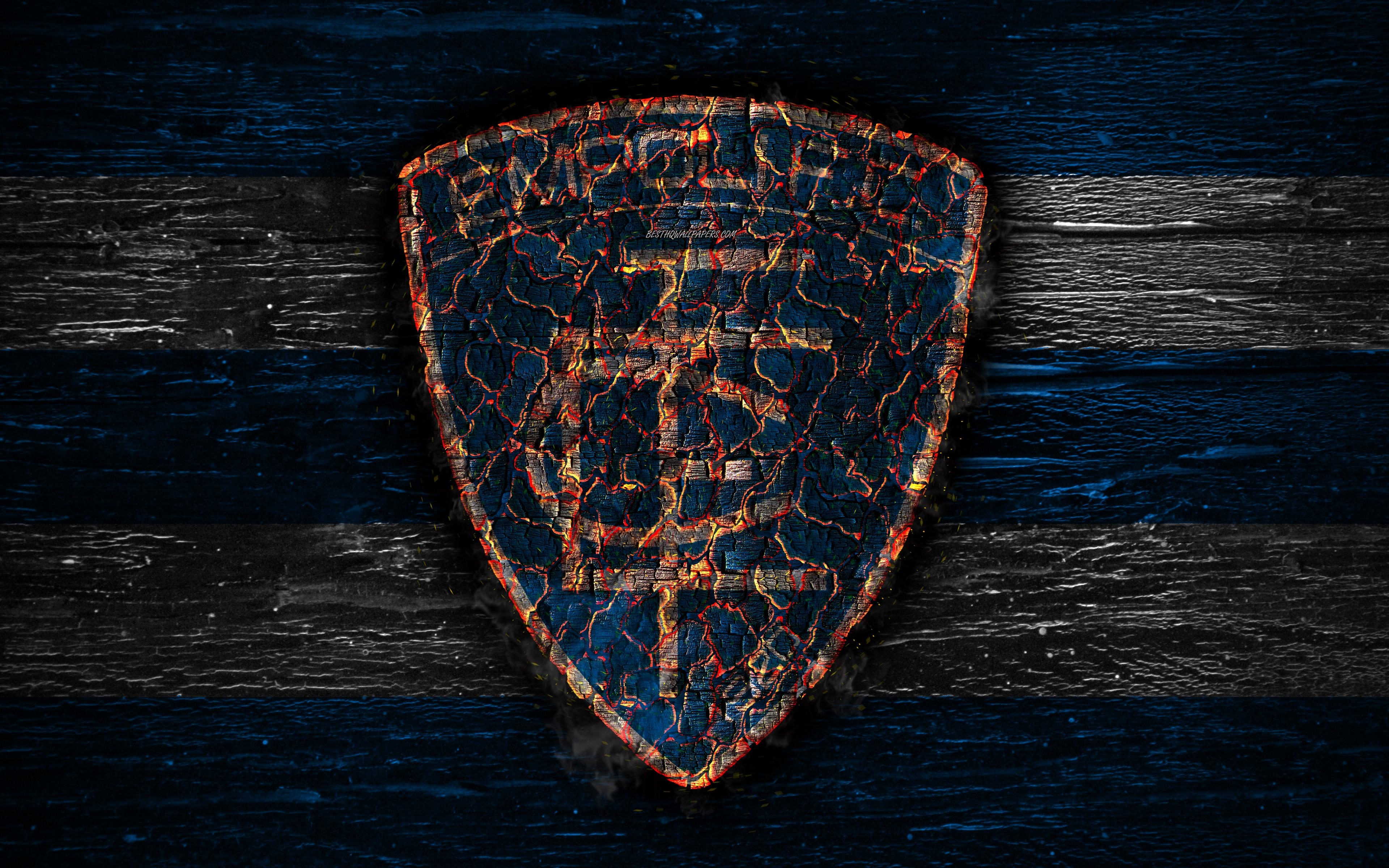 3840x2400 Download wallpaper Empoli FC, 4k, fire logo, Serie A, football, Desktop