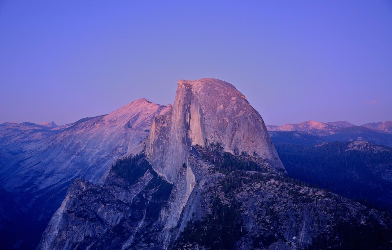 1340x850 Wallpaper sunset, CA, USA, moonlight, Yosemite national Park, Desktop