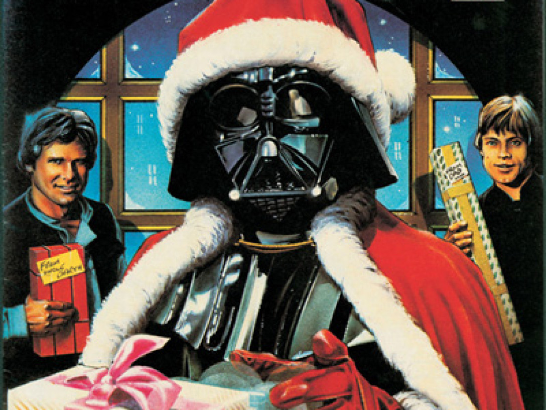 1090x820 star wars christmas wallpaper, darth vader, fictional character, supervillain, theatrical property, illustration, Desktop