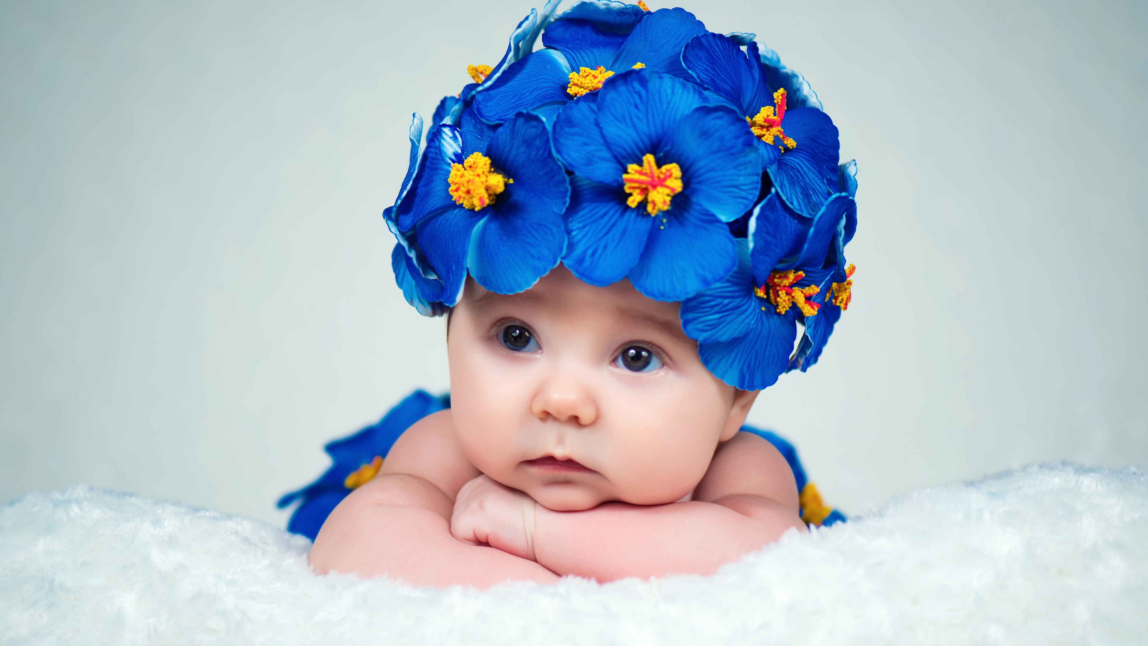 3840x2160 Download wallpaper  cute baby, calm, flowers crown 4k wallpaper, uhd wallpaper, 16:9 widescreen  HD background, 25711, Desktop