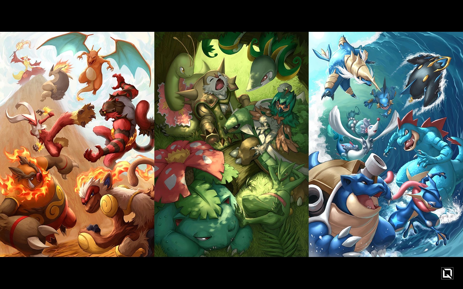 1920x1200 charizard, venusaur, blastoise, greninja, typhlosion, and 16 more, Desktop
