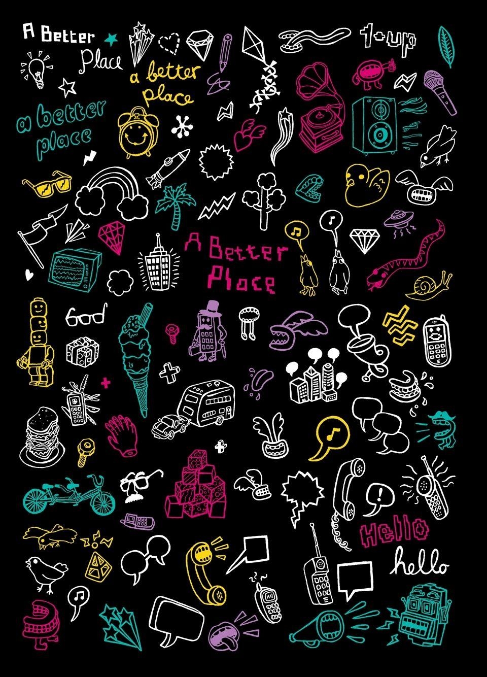 960x1340 Doodle Wallpaper, Phone