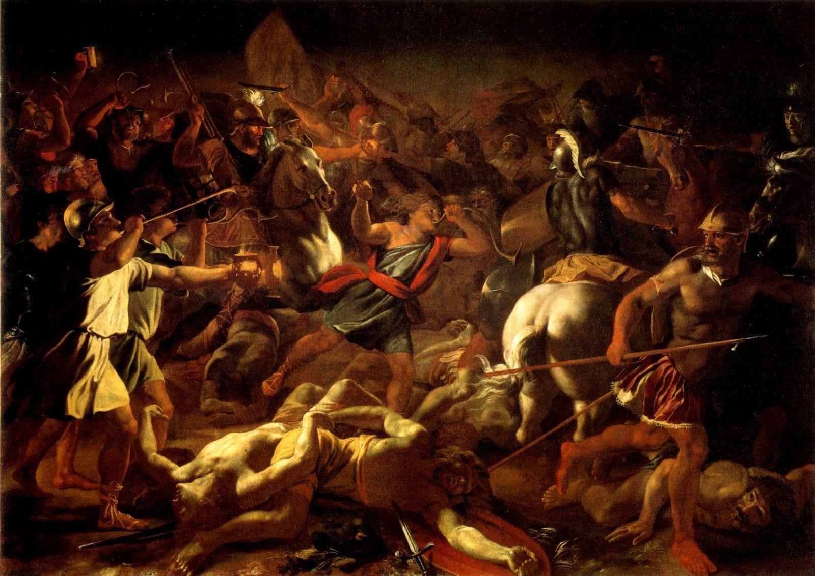 1600x1140 French Baroque Classical Art battle of gideon painting artwork art, Desktop