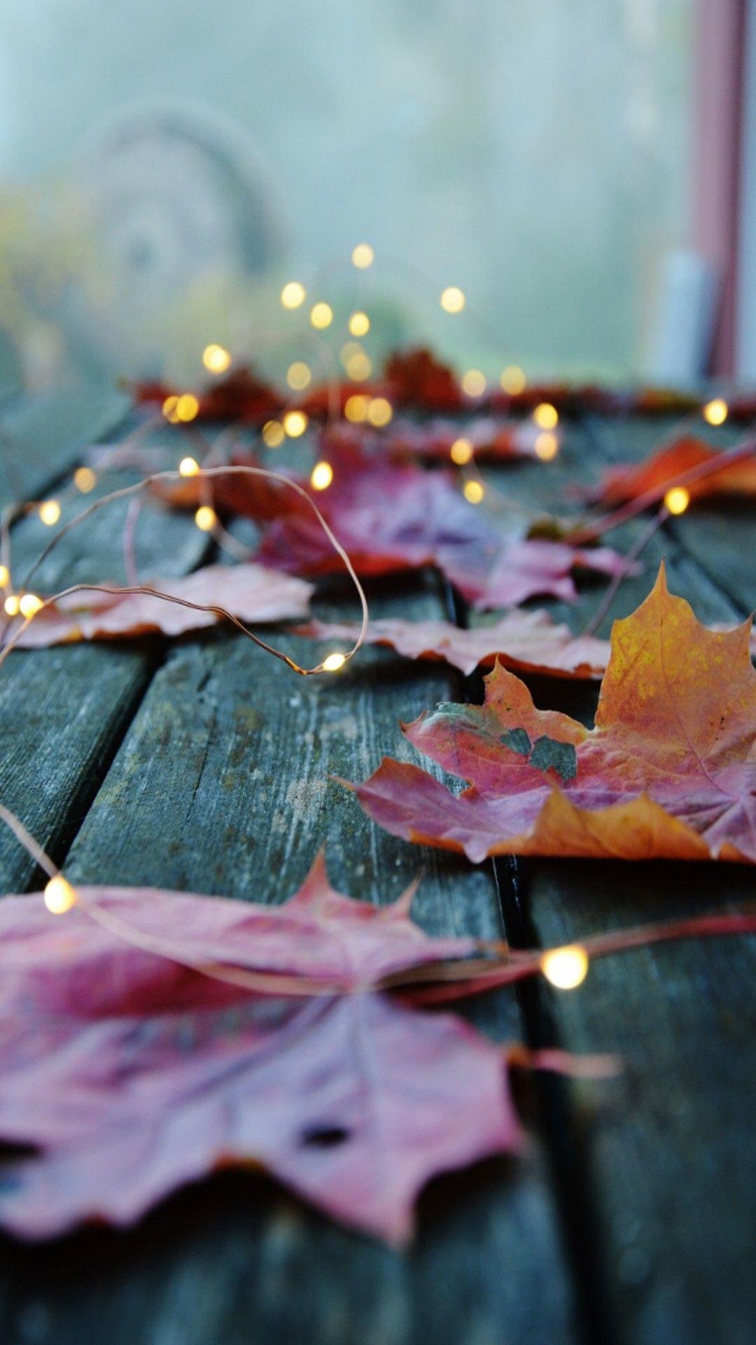 1080x1920 autumn leaves fairy lights photography Ideas fall seasons. Fall, Phone