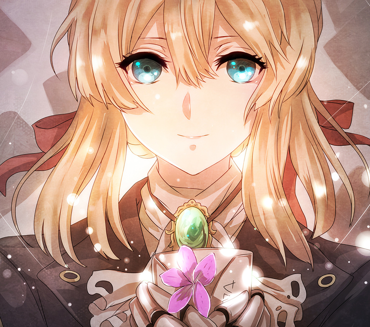 1230x1080 Blonde and beautiful, anime, violet evergarden wallpaper, HD image, picture, background, 041e4f, Desktop