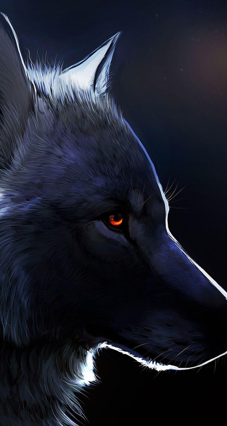 750x1400 Red Eyed Black Wolf. Anything ART. Red eyes, Wolf, Phone