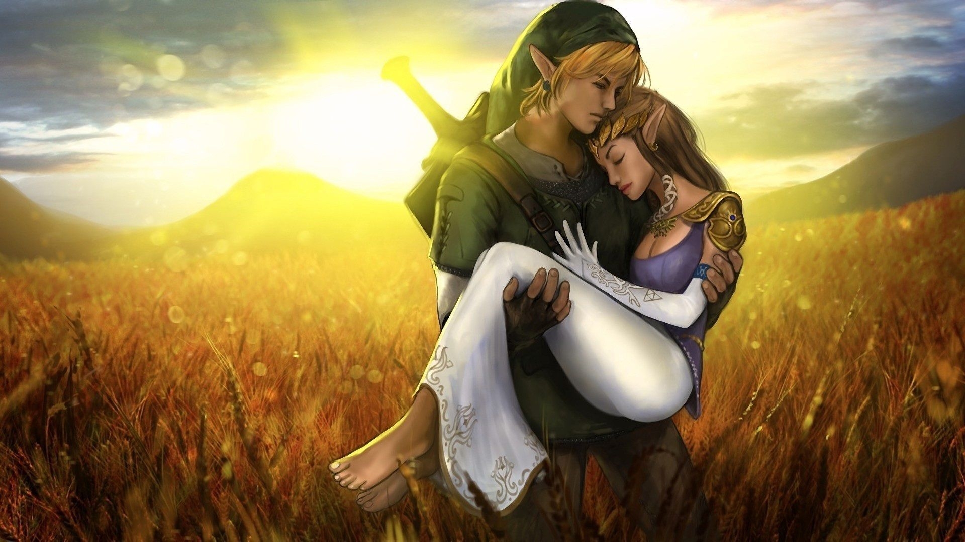 1920x1080 Wallpaper The Legend of Zelda, boy with girl love  Full HD 2K Picture, Image, Desktop