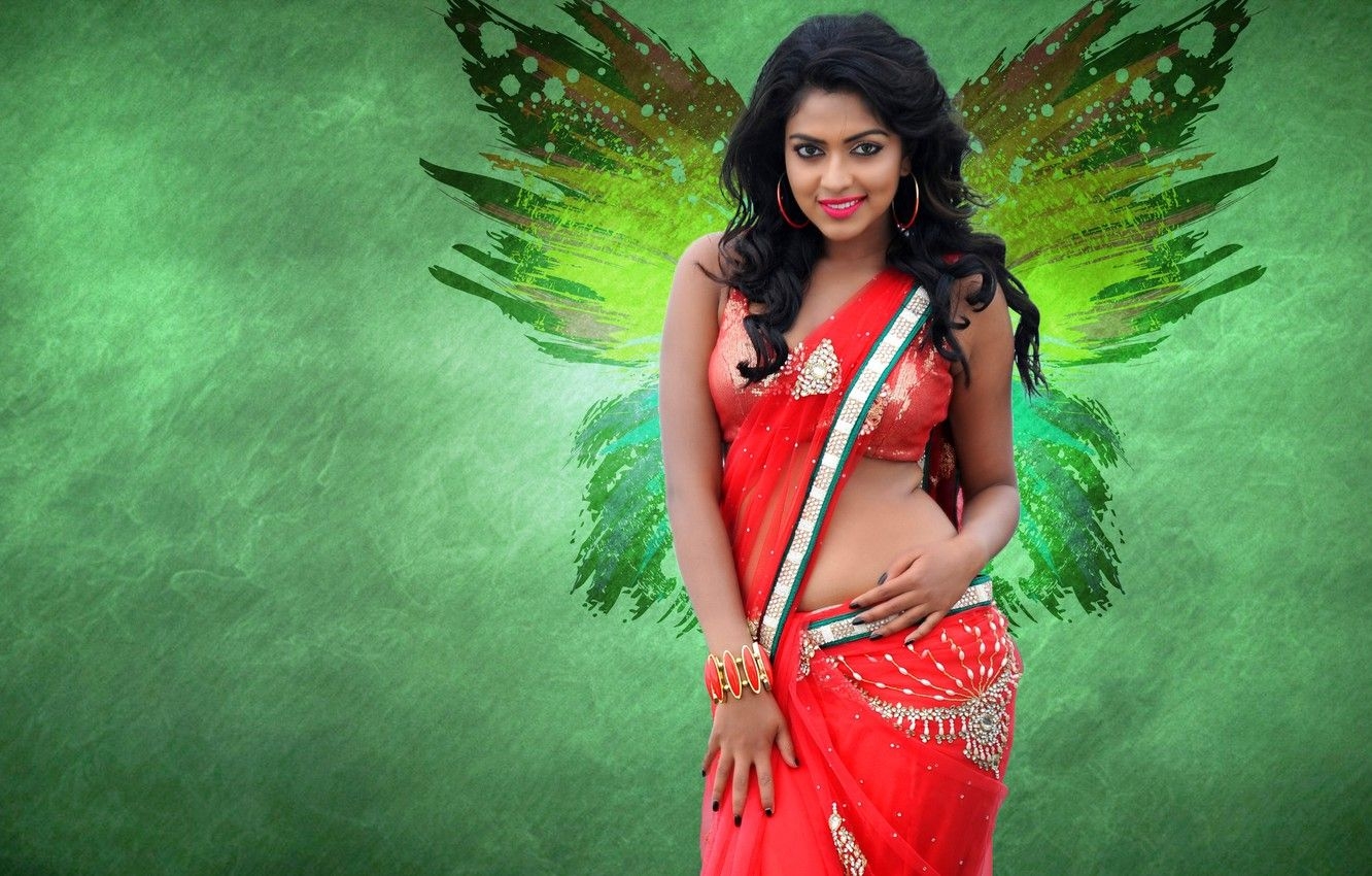 1340x850 Wallpaper, lips, asian, indian, navel, bollywood, telugu, saree, tamil, jewellery, curvy, desi, Amla paul, masala image for desktop, section девушки, Desktop