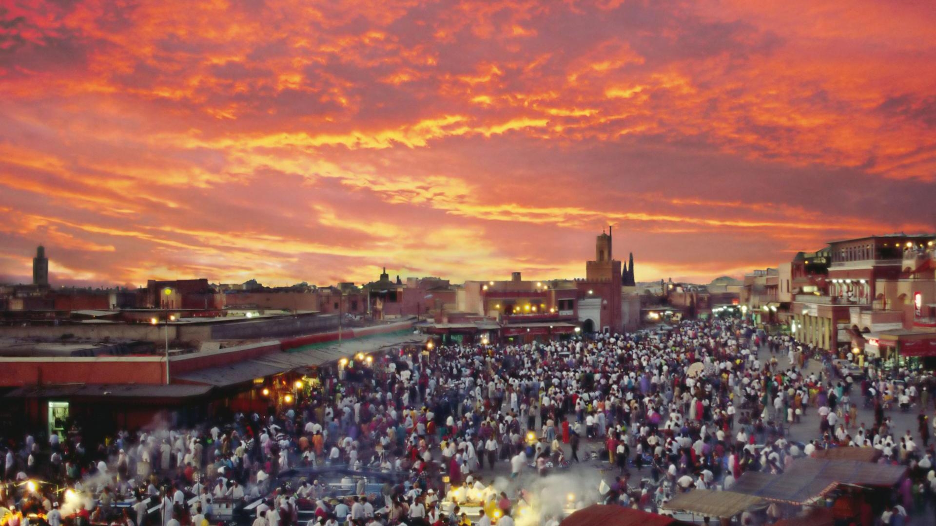 1920x1080 Marrakech, Morocco, Jamaa el Fna Square and Market Place, Desktop