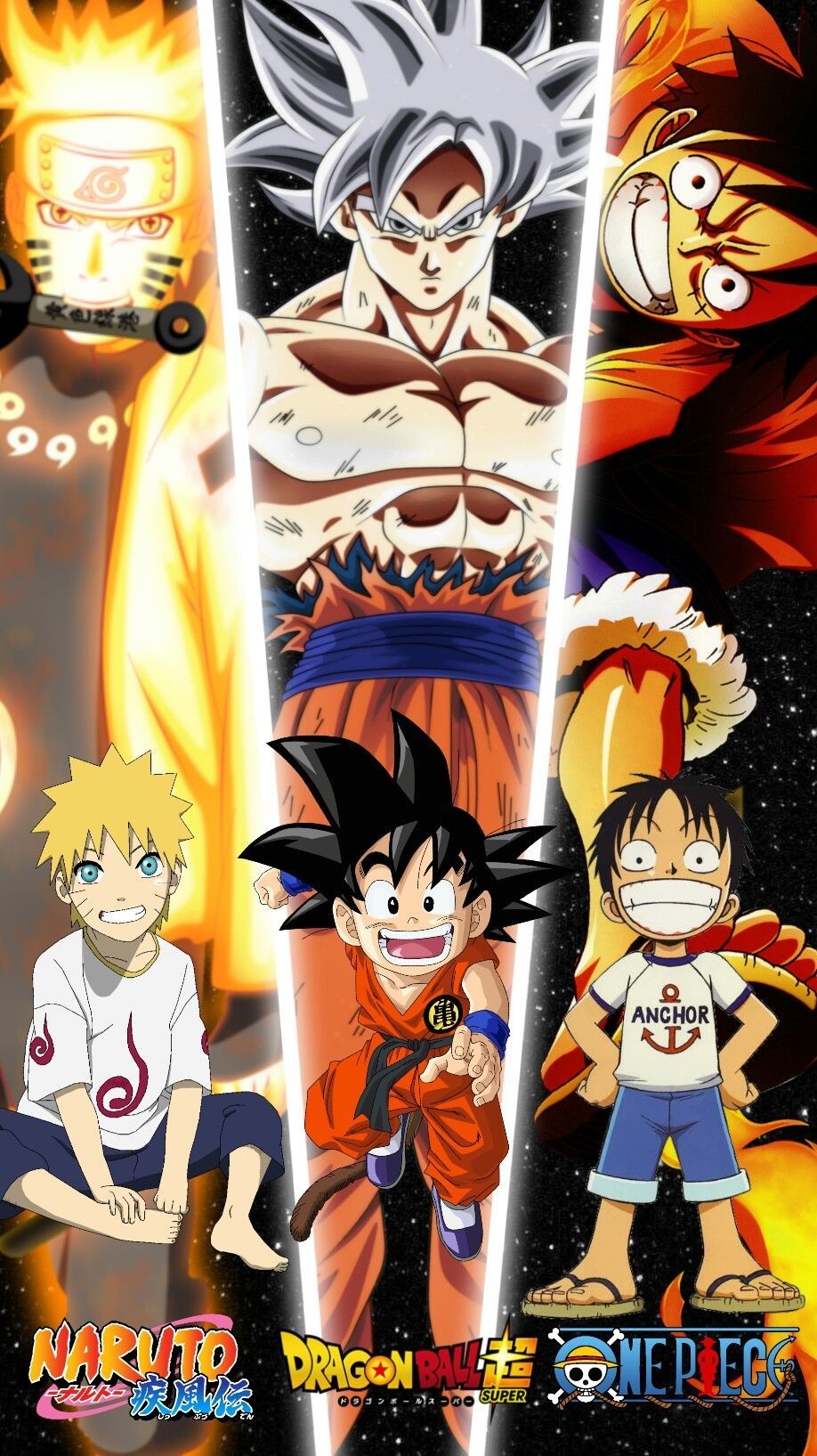 920x1640 naruto, goku & luffy. Anime dragon ball.com, Phone