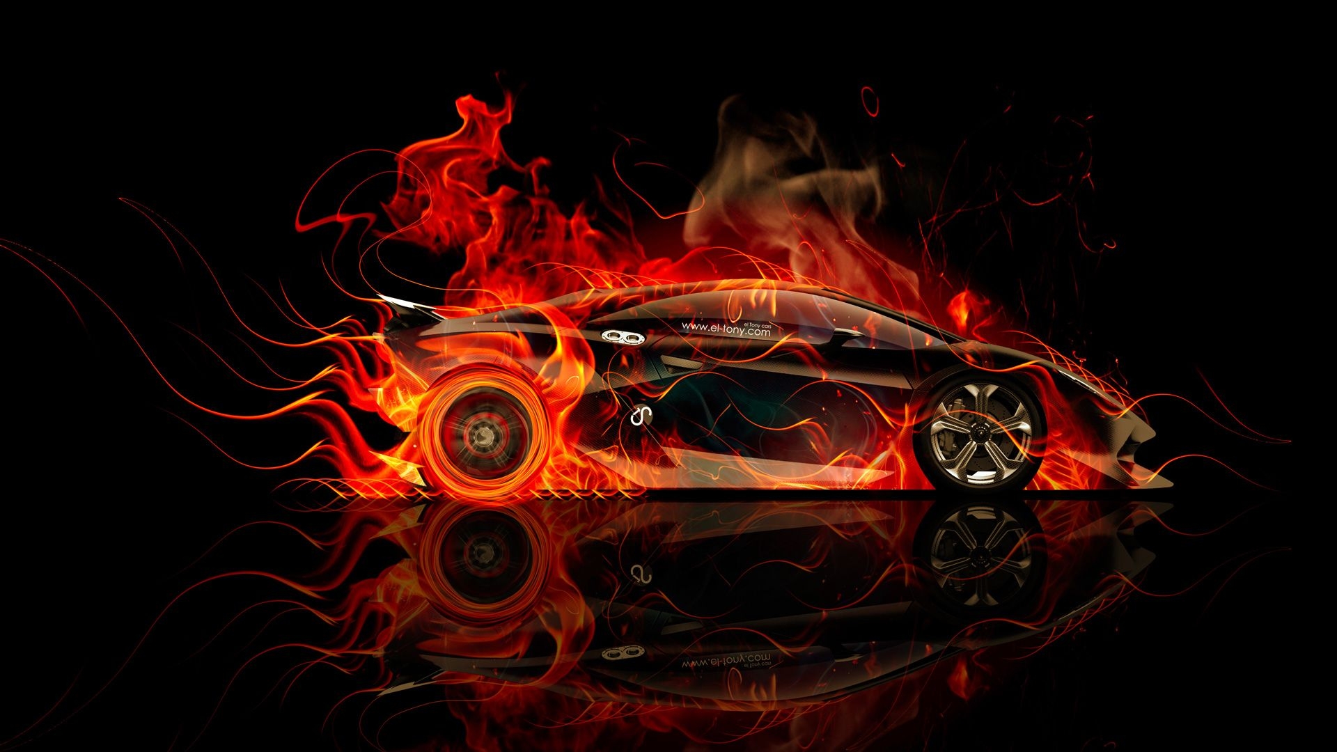 1920x1080 Lamborghini Sesto Elemento Side Violet Fire Abstract Car 2014 el Tony, Desktop