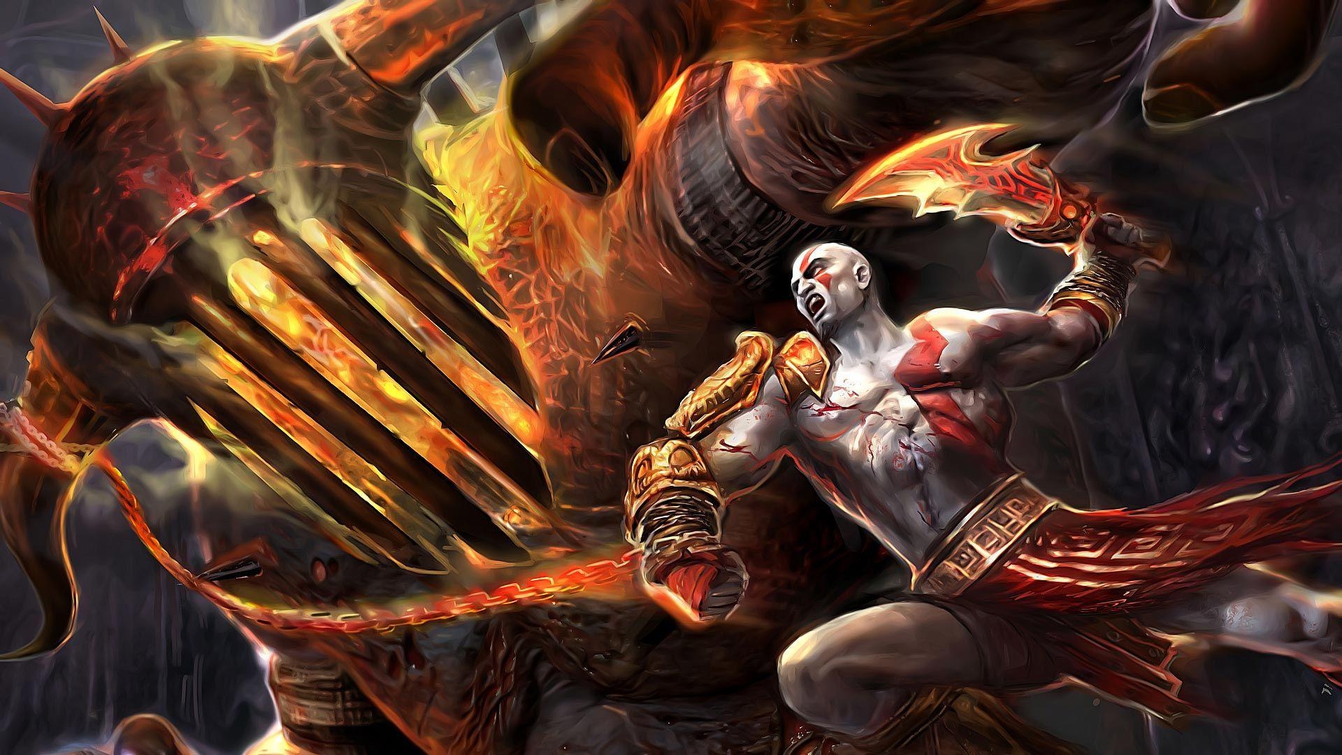 1920x1080 Download  HD Wallpaper god of war 4 kratos fire chain, Desktop