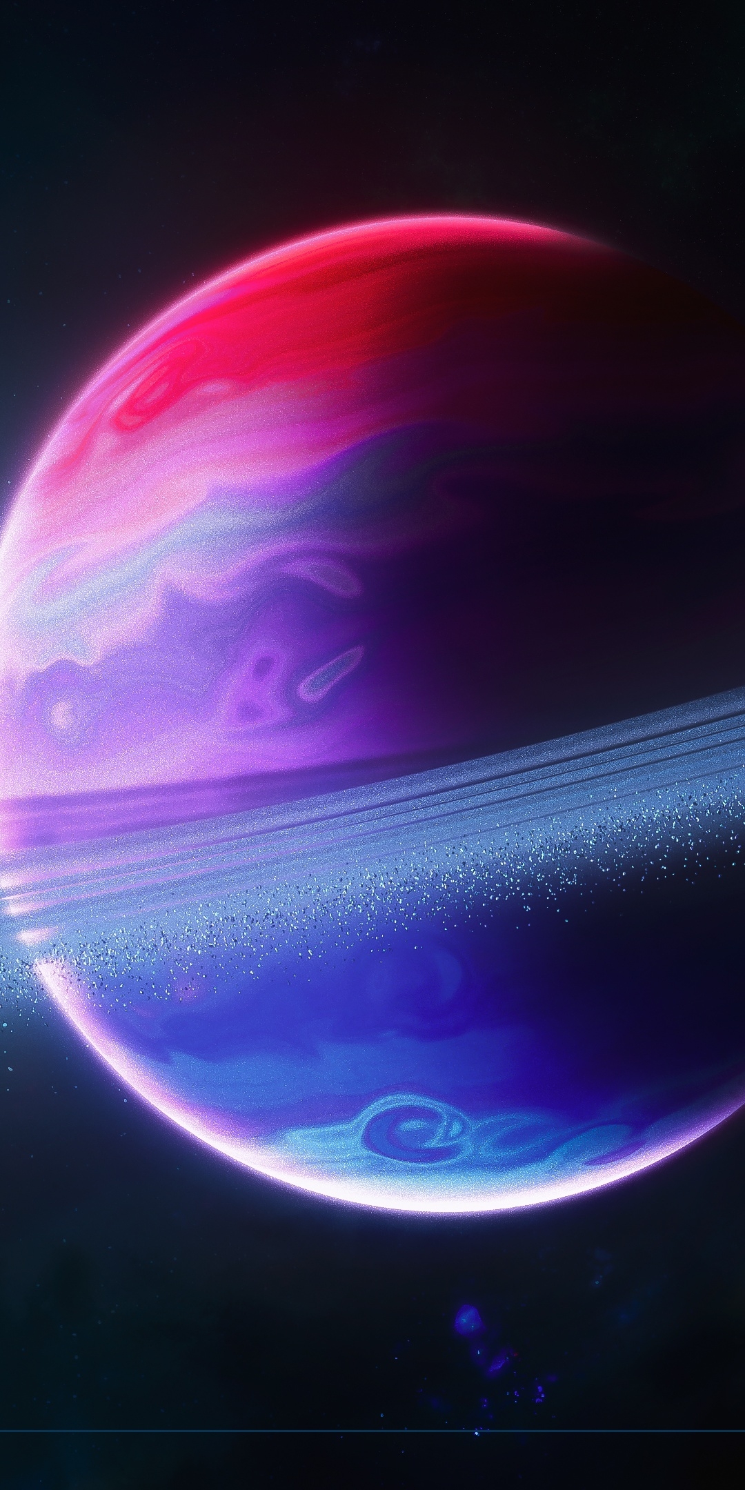 1080x2160 Planet Wallpaper 4K, Rings of Saturn, Colorful, Phone